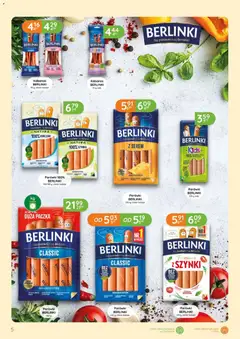 Pogląd oferty "Eurocash gazetka - Katalog Wędlin" - ważna od 05.03.2026 | Strona: 5 | Produkty: Parówki berlinki, Kurczak, Parówki, Szynka