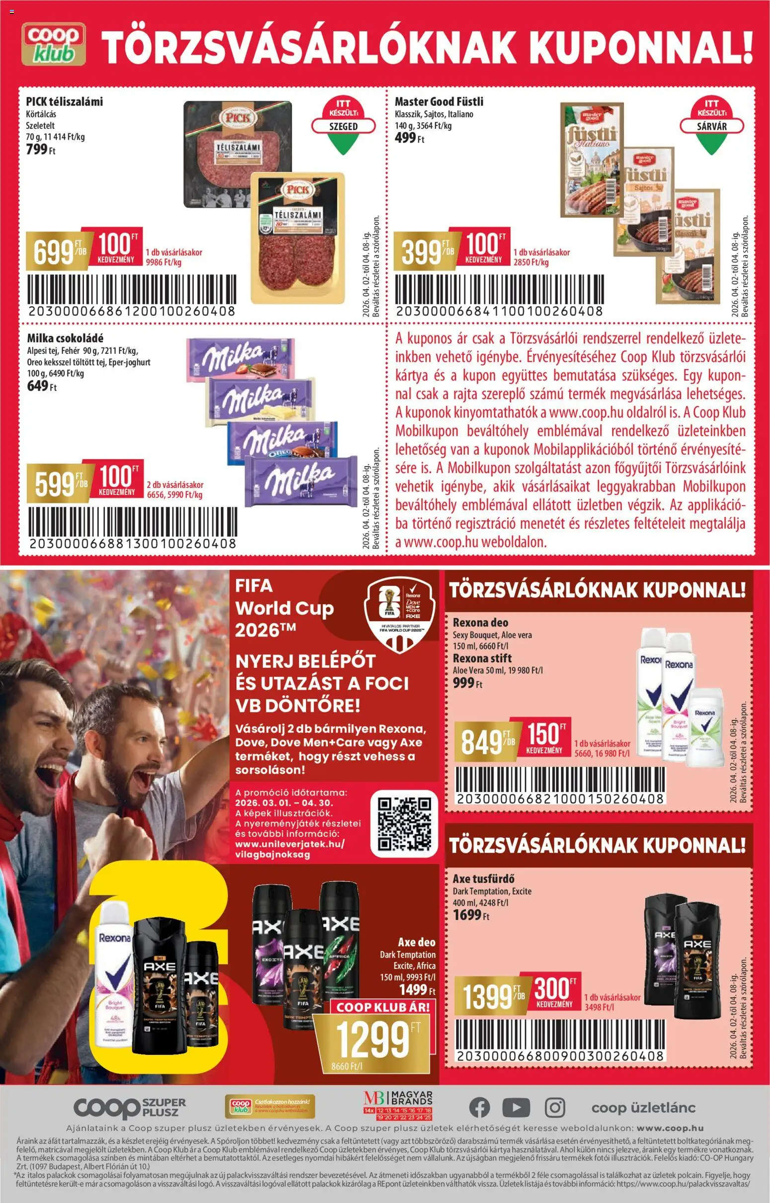 COOP akciós ujság - amely érvényes a következő dátumtól: 02.04.2026 | Oldal: 12 | Termékek: Aloe vera, Csokoládé, Tusfürdő, Téliszalámi