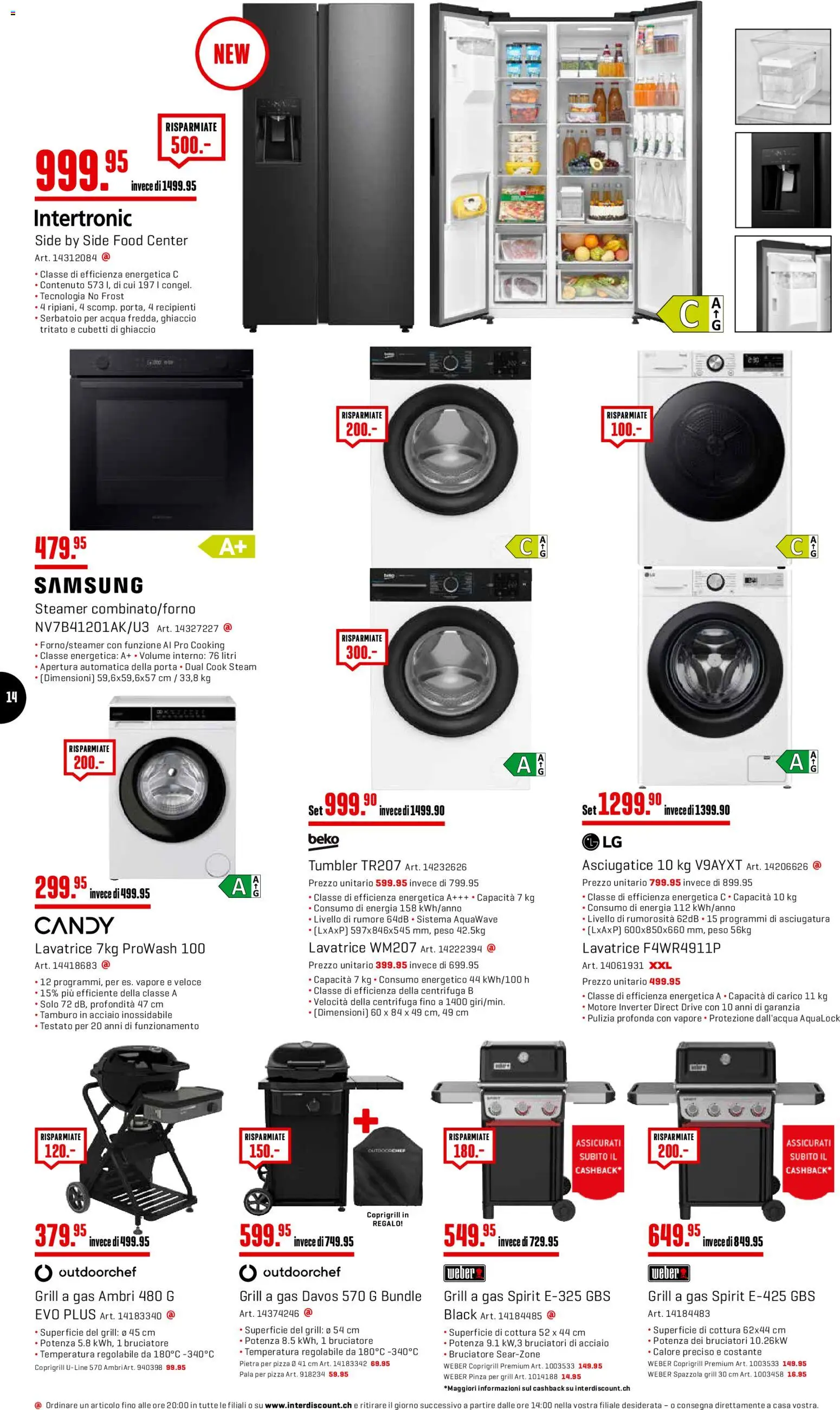 Interdiscount aktionen IT – gültig ab 23.03.2026 | Seite: 14 | Produkte: Pizza, Samsung, Grill