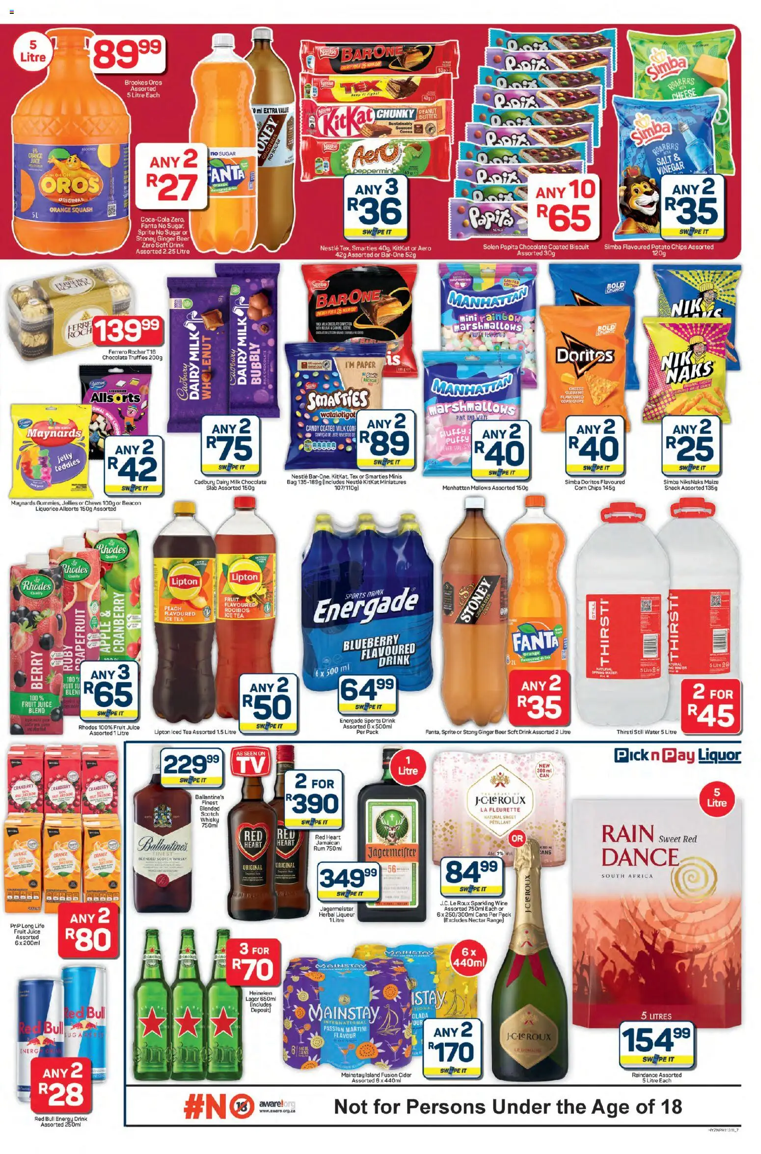 New Pick n Pay catalogue – valid from 23.01.2026 | Page: 7 | Products: Squash, Tea, Stoney, Salt