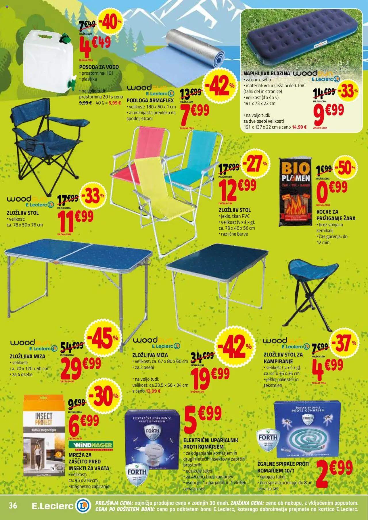 E.leclerc katalog │ velja od 02.07.2025 | Stran: 36 | Izdelki: Napihljiva blazina, Blazina, Stol, Podloga