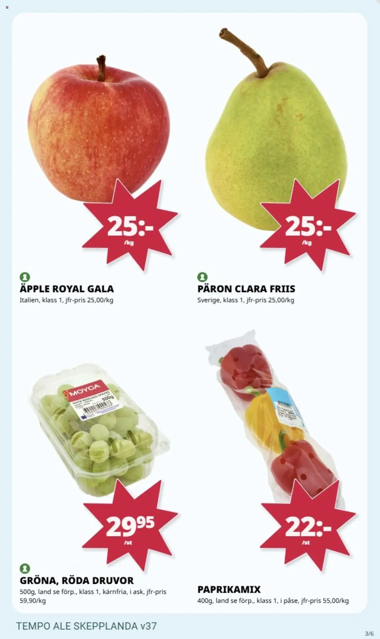 Tempo reklamblad aktuell från 08.09.2025 | Sida: 3 | Produkter: Äpple