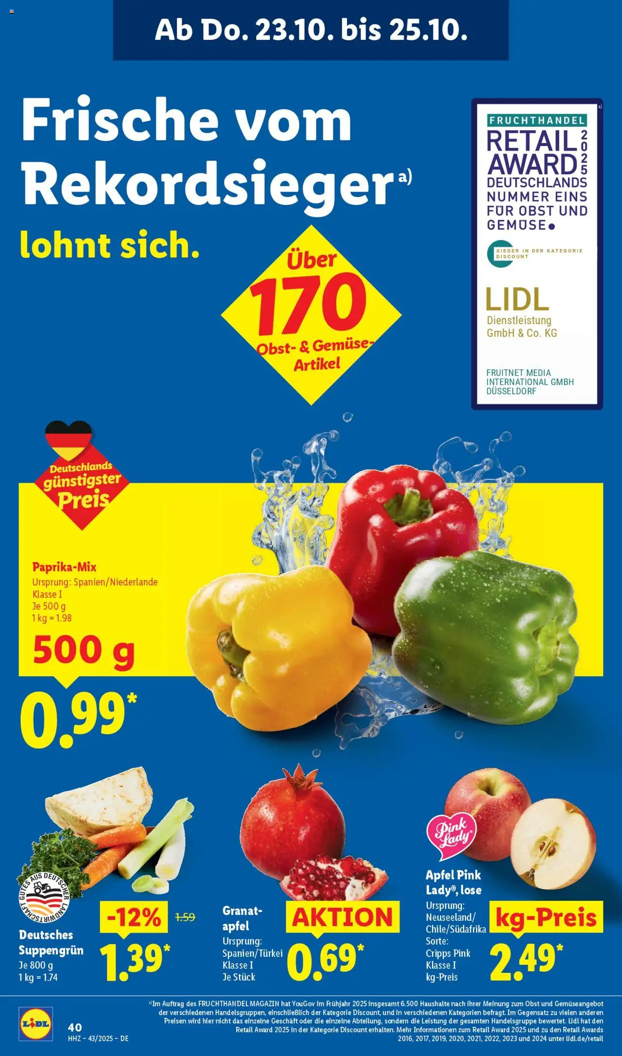 Lidl Prospekt Bernsdorf – gültig ab 20.10.2025 | Seite: 62 | Produkte: Äpfel, Gemüse, Obst