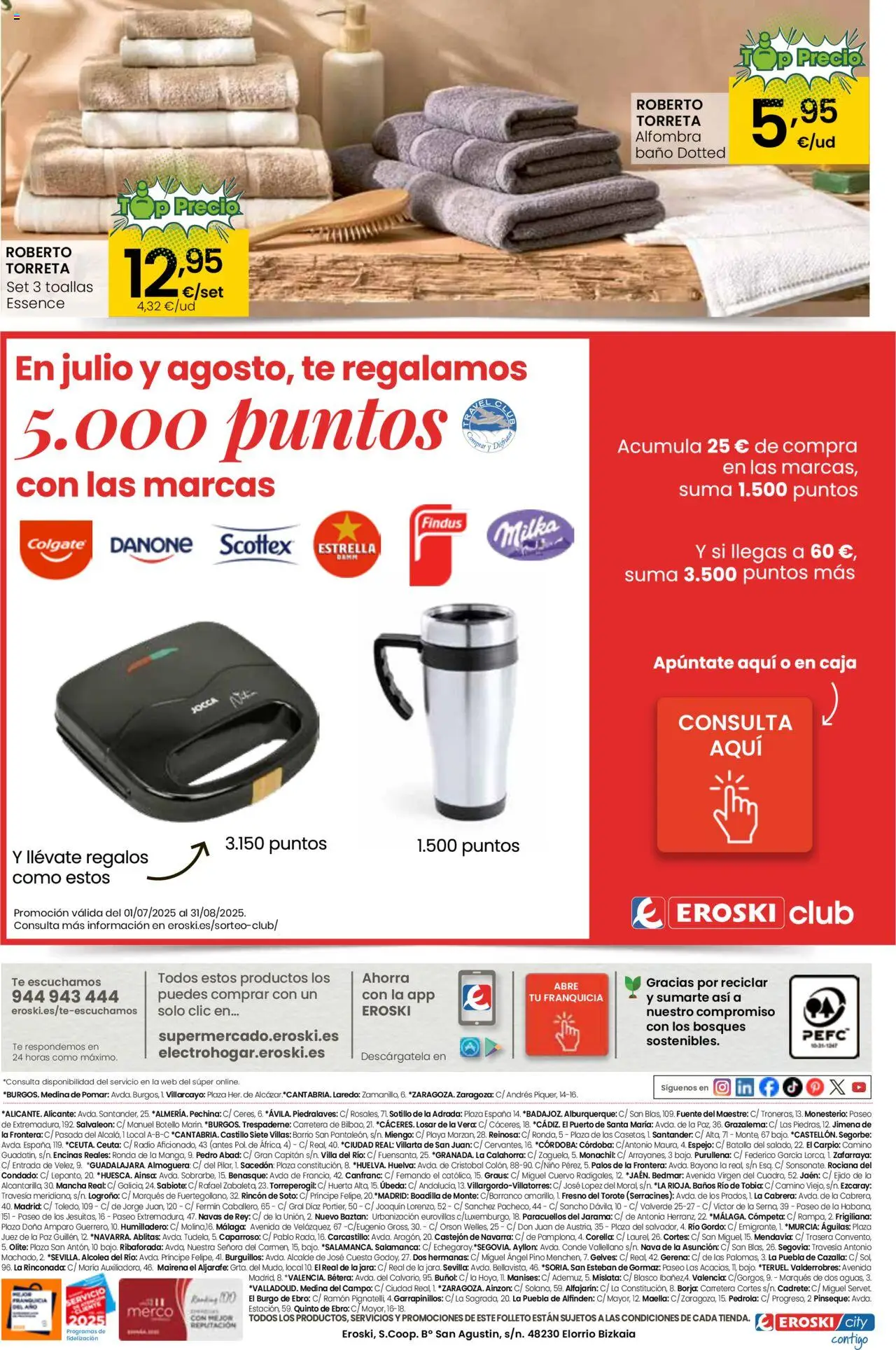 Eroski - Para conquistarte Supermercados │ válido desde el 14.08.2025 | Página: 8 | Productos: Té, Radio, Caja, Baño