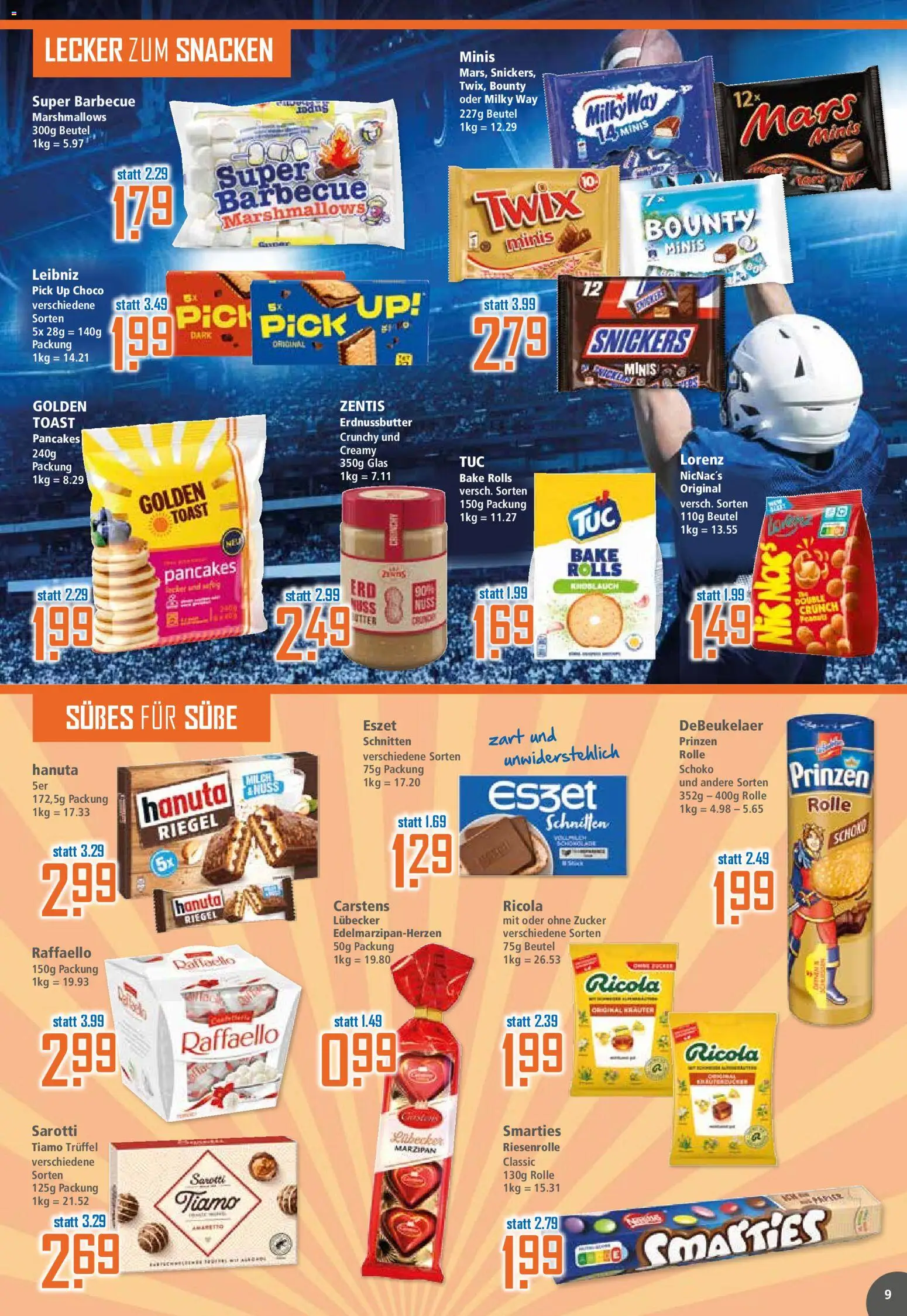 Klaas & Kock Prospekt 	 – gültig ab 02.02.2026 | Seite: 9 | Produkte: Toast, Snickers, Mars, Zucker
