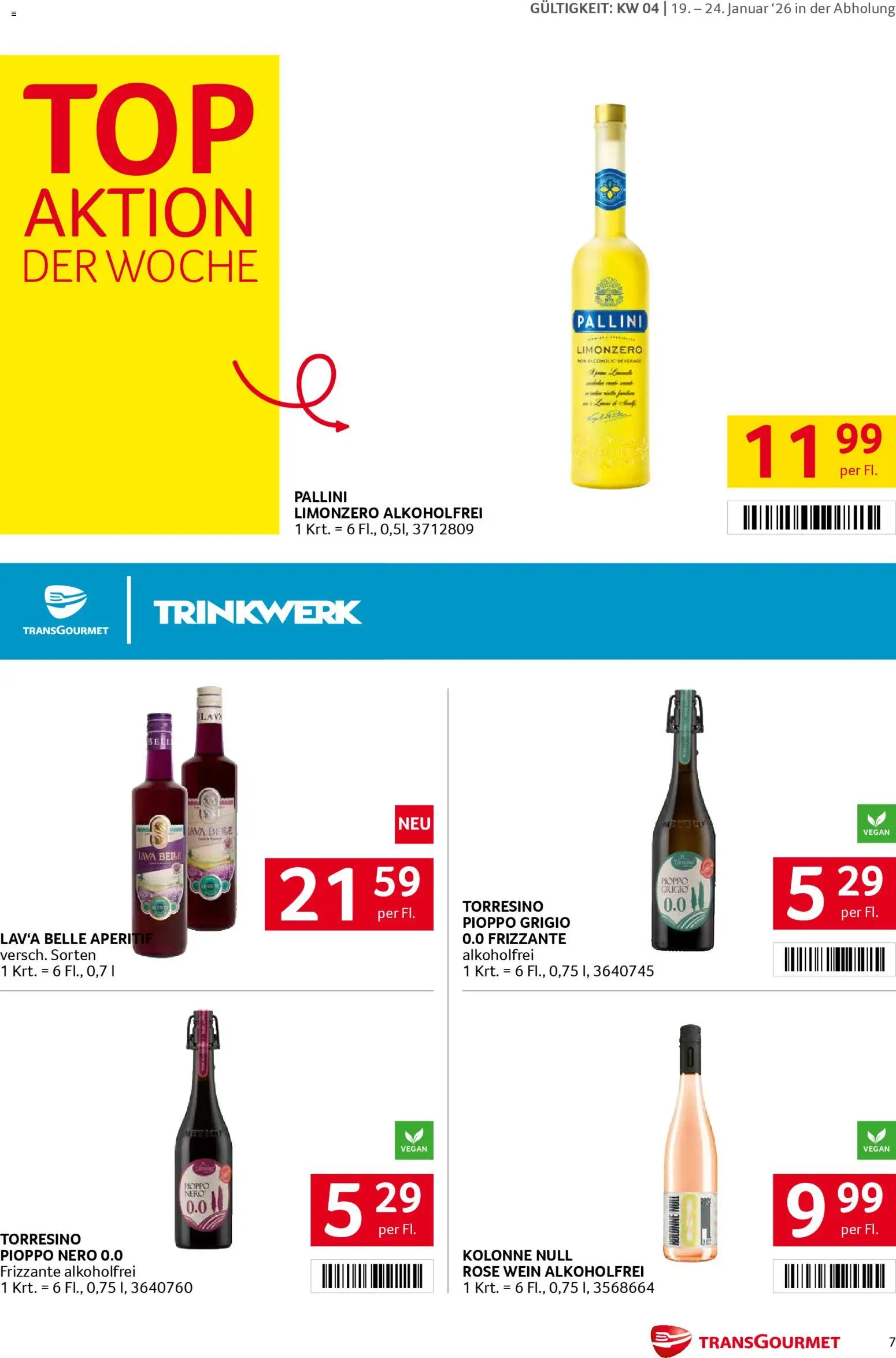 Transgourmet Flugblatt gültig ab 19.01.2026 | Seite: 7 | Produkte: Wein