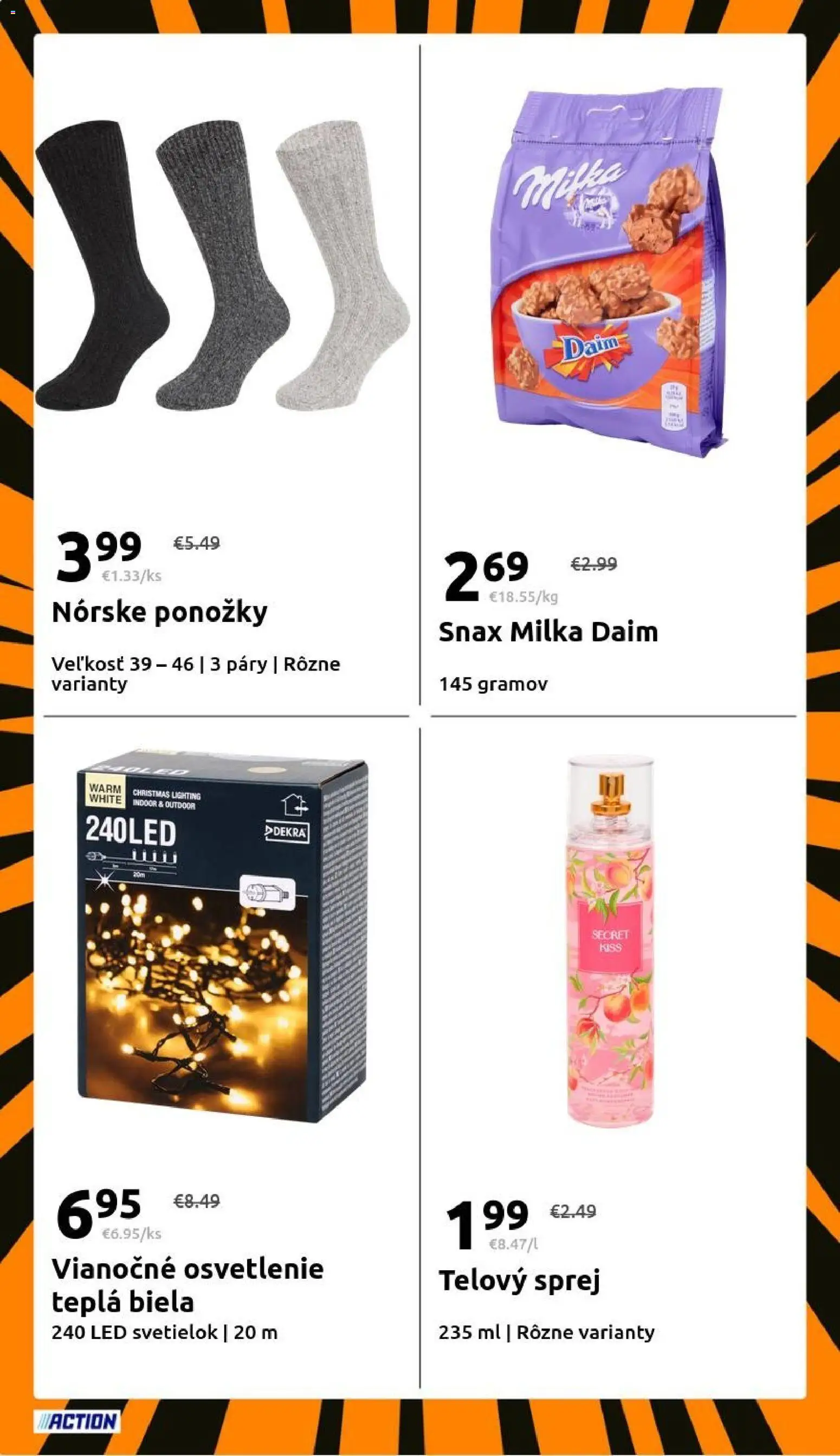Nové Action akcie – leták je platný od 26.11.2025 | Strana: 18 | Produkty: Osvetlenie, Led, Ponožky