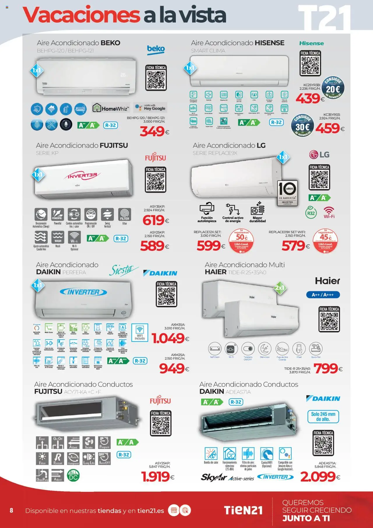 Tien 21 folleto │ válido desde el 01.07.2025 | Página: 8 | Productos: Polvo, Aire acondicionado