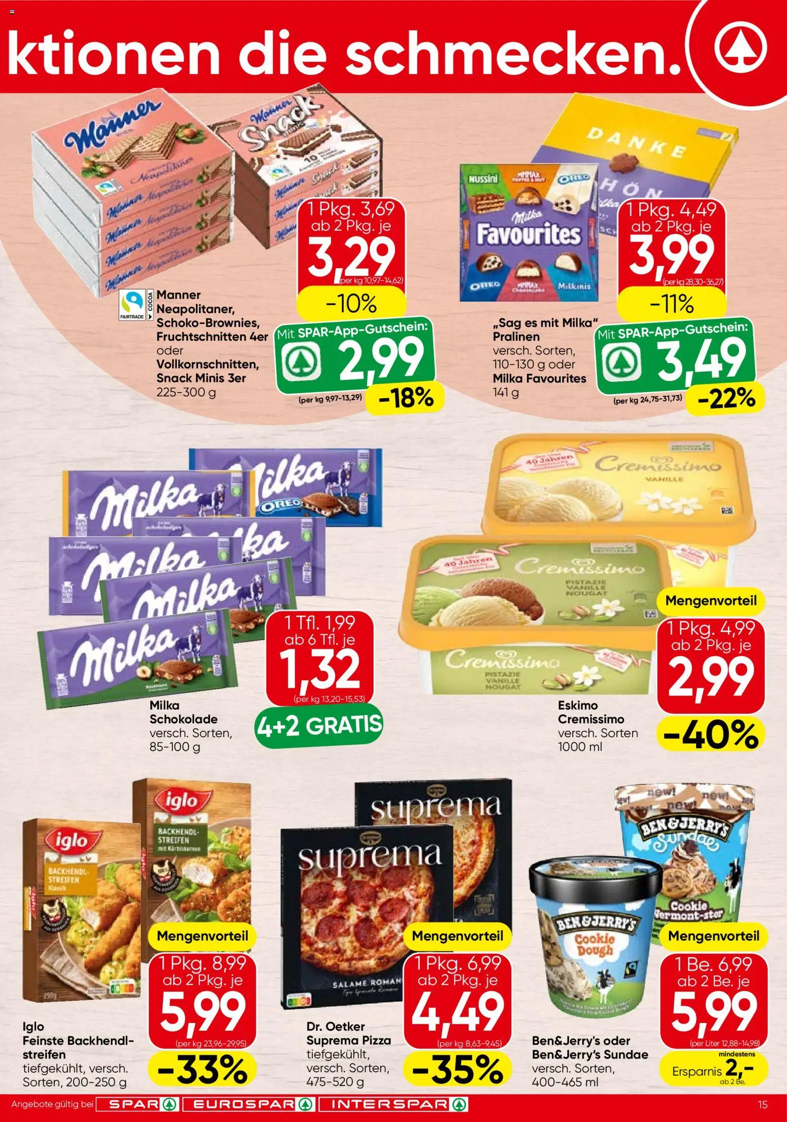 Spar Flugblatt - Kärnten gültig ab 12.03.2026 | Seite: 15 | Produkte: Rizsliszt, Schokolade, Pizza