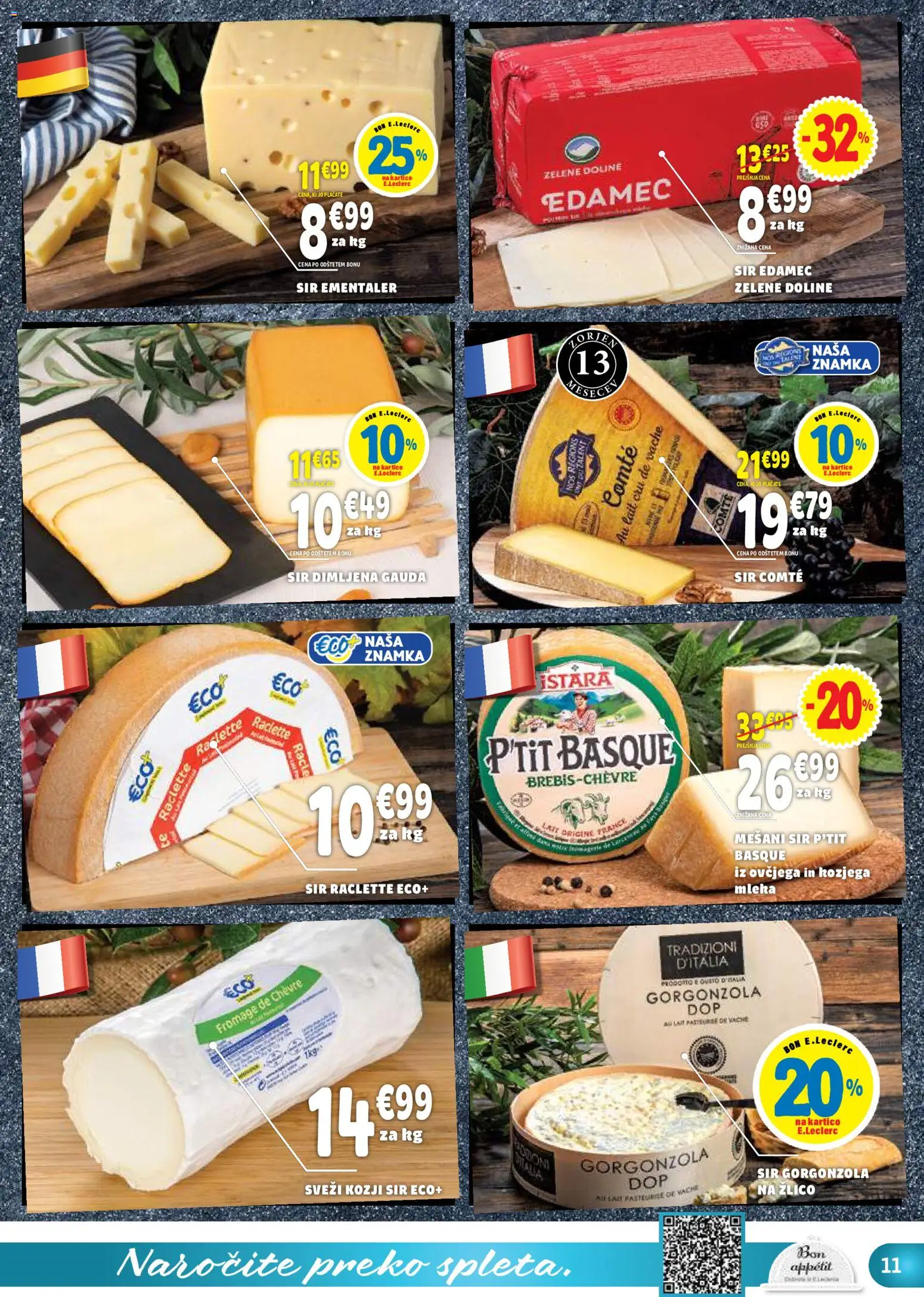 Novi E.leclerc katalog ponudbe – veljaven od 05.11.2025 | Stran: 11 | Izdelki: Edamec, Gauda, Sir