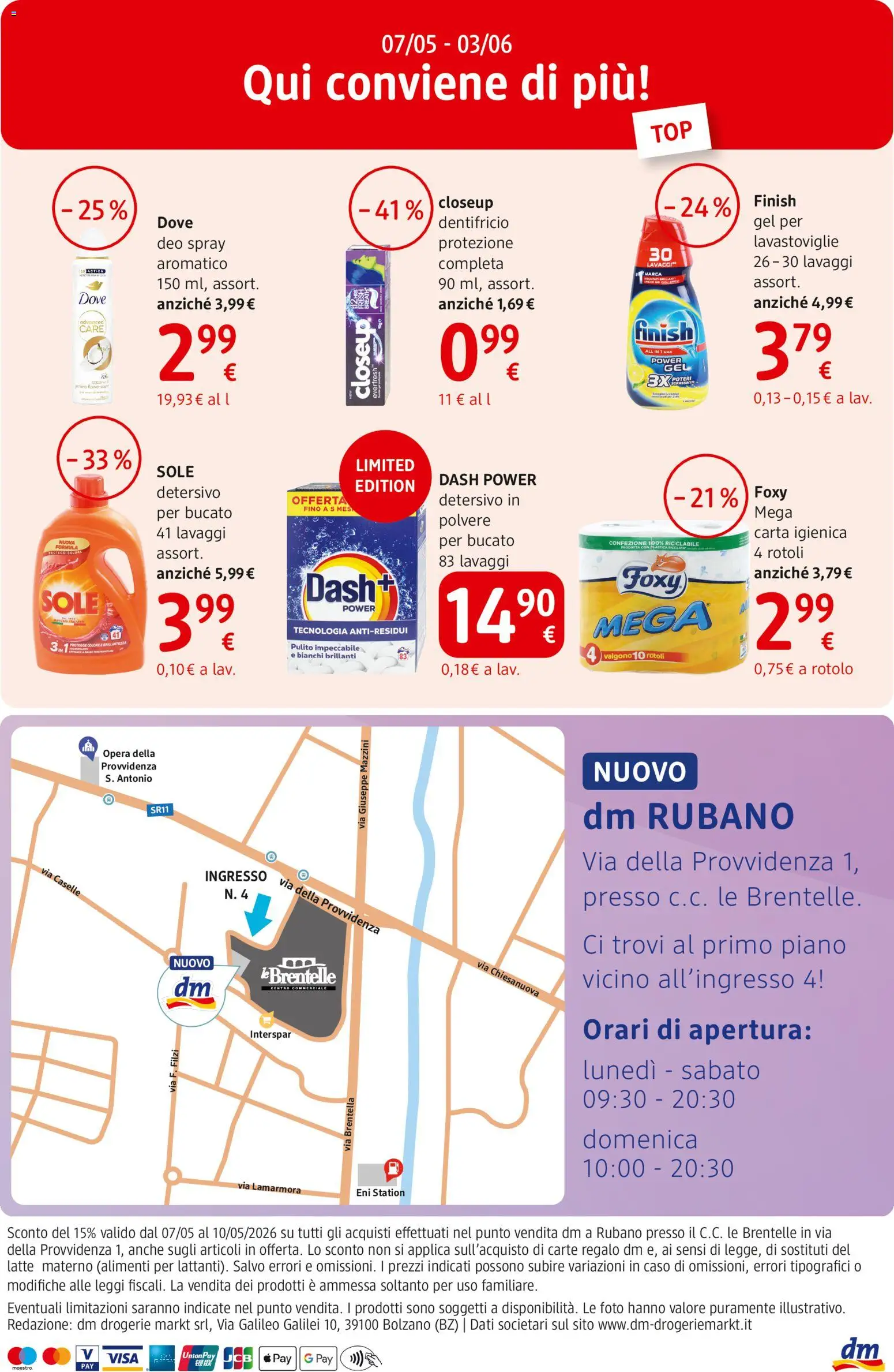 Volantino dm drogerie markt del 07.05.2026 | Pagina: 16 | Prodotti: Carta igienica, Dentifricio, Latte, Lavastoviglie