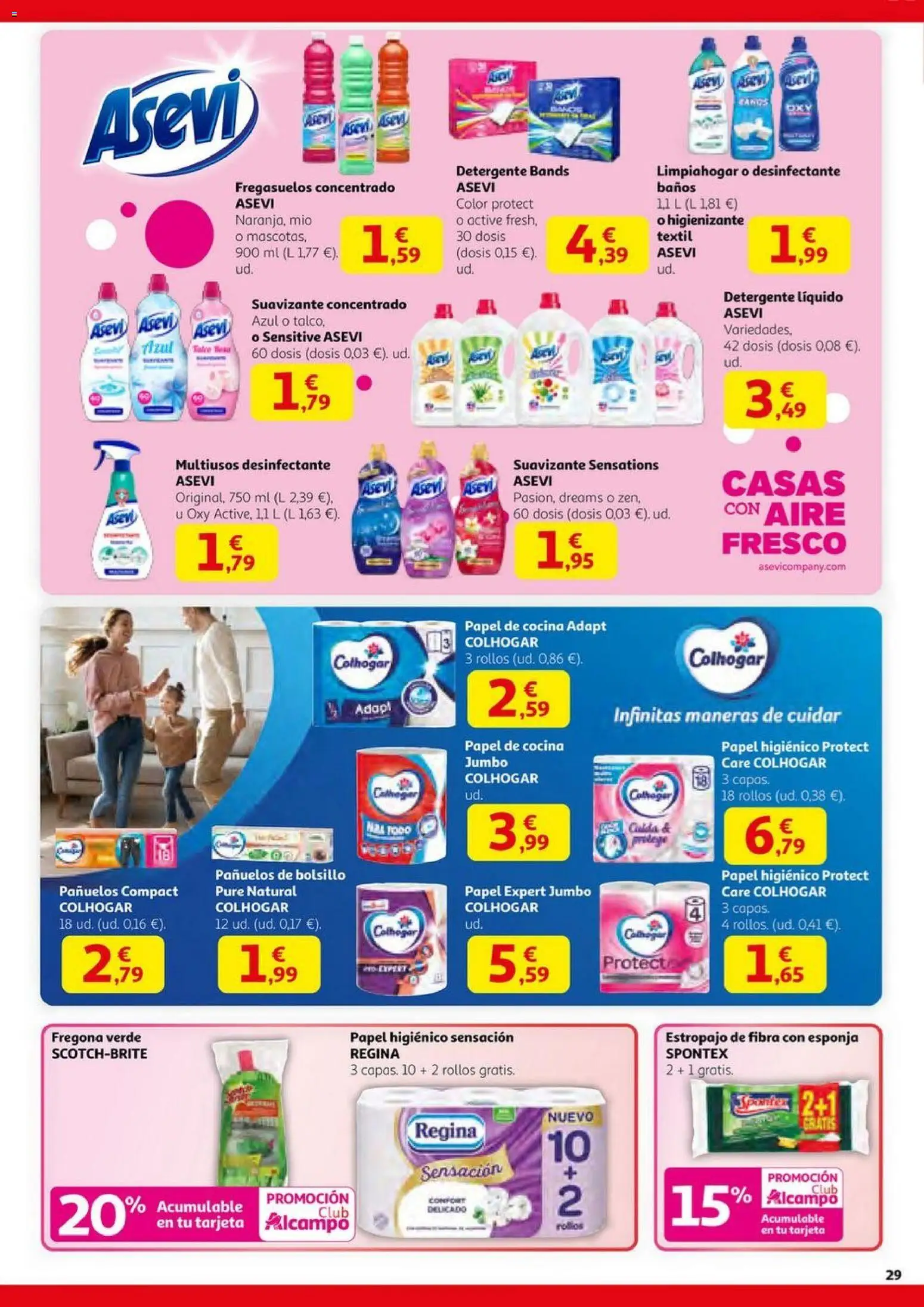Alcampo - HG Nacional │ válido desde el 23.10.2025 | Página: 29 | Productos: Esponja, Papel higienico, Detergente líquido, Suavizante