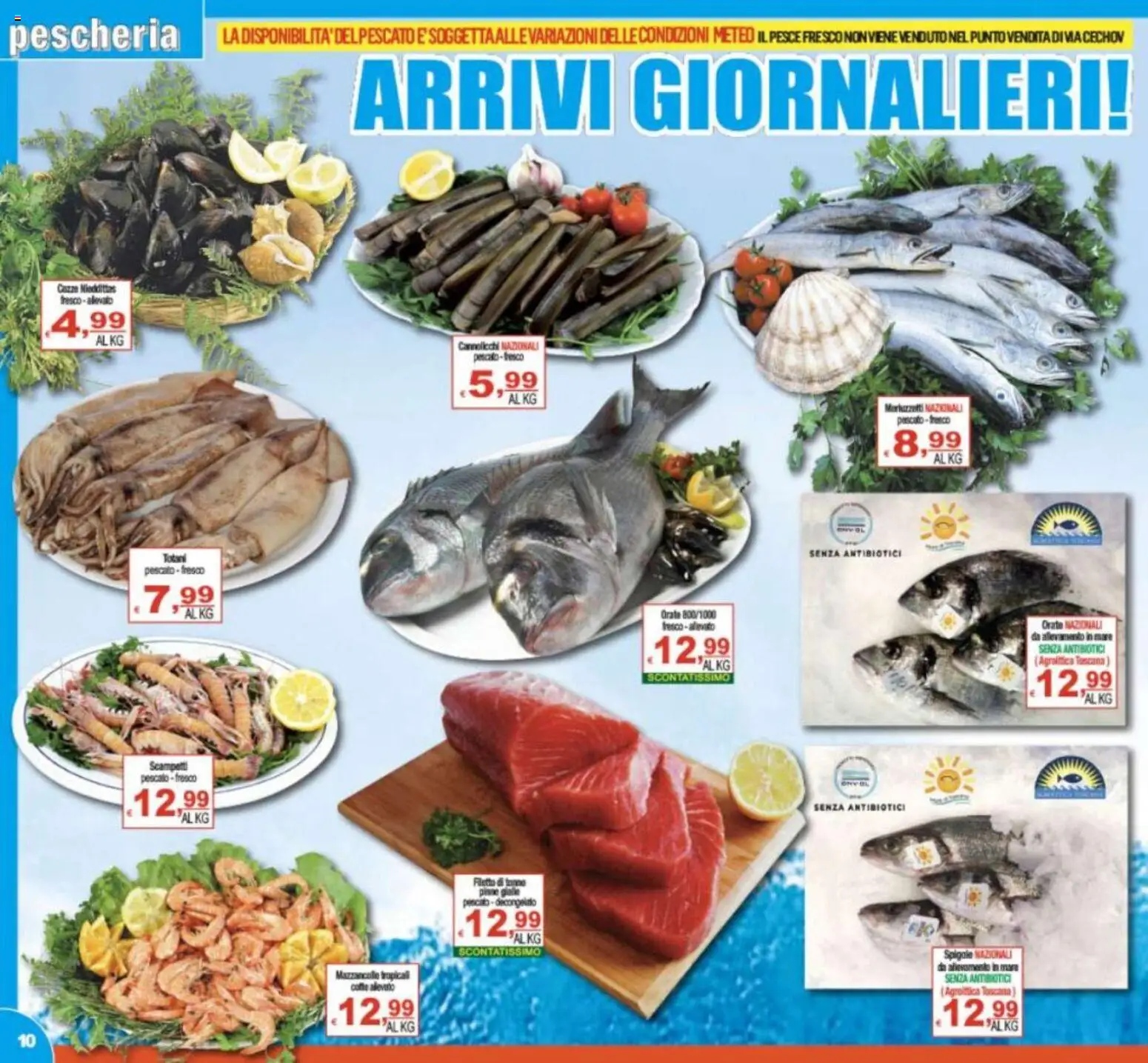 Volantino CTS del 17.03.2026 | Pagina: 10 | Prodotti: Il pesce, Mazzancolle, Pinne, Tonno