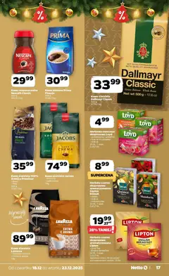 Pogląd oferty "Netto gazetka - Spożywcza" - ważna od 18.12.2025 | Strona: 17 | Produkty: Nescafe, Lavazza, Kawa, Herbata