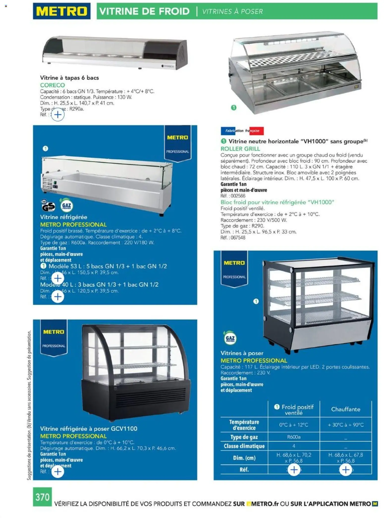 {H1} | Page: 370 | Produits: Vitrine, Grill, Étagère, Portes