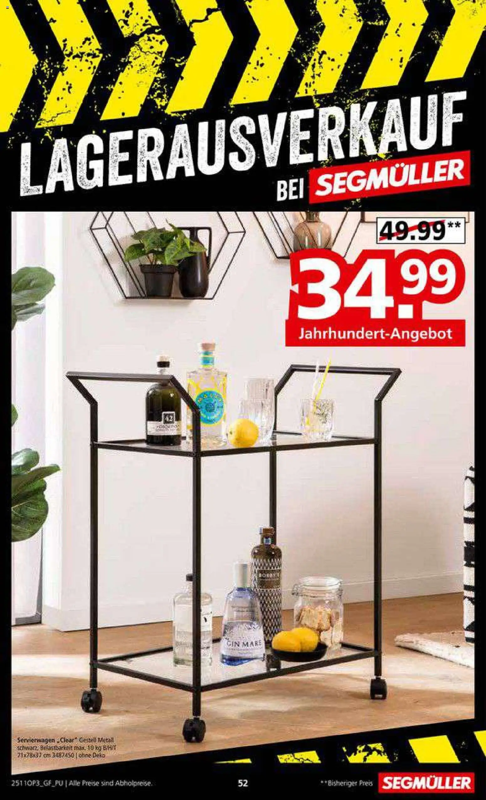 Segmüller Lagerausverkauf bei Segmüller – gültig ab 22.11.2025 | Seite: 52 | Produkte: Servierwagen, Gin