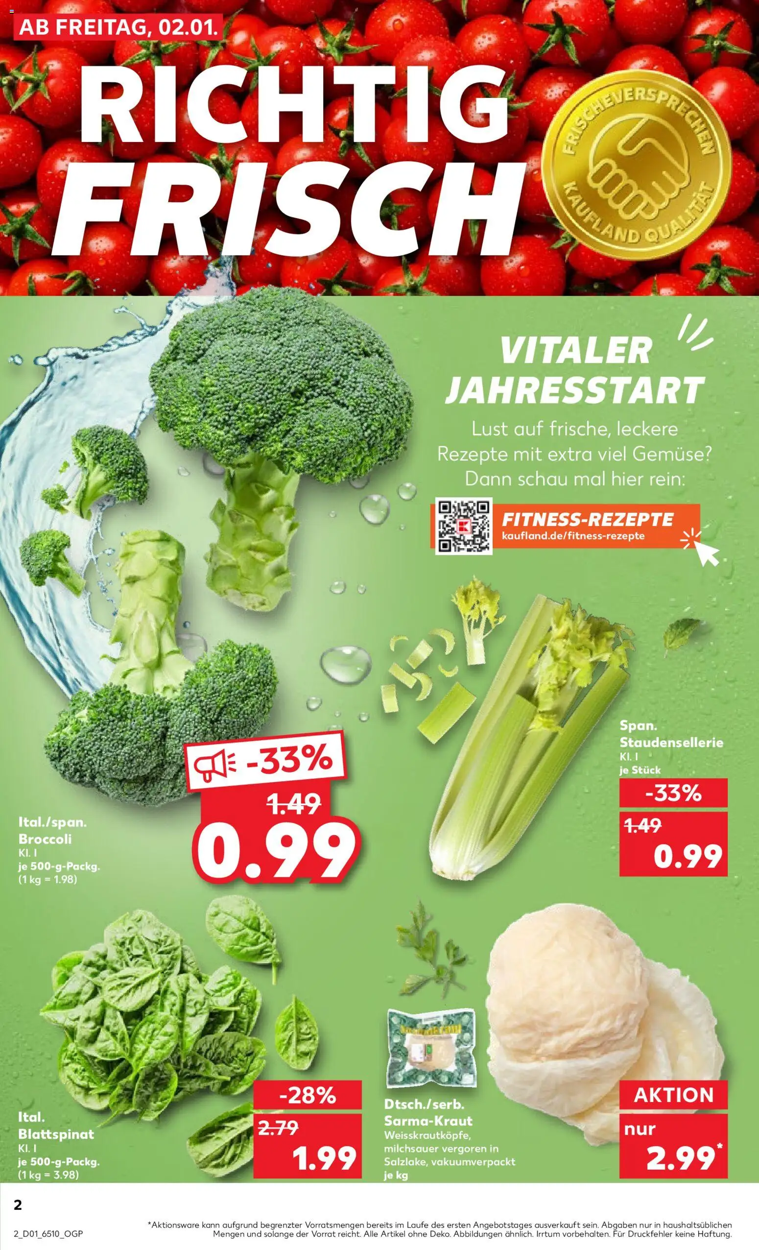 Kaufland prospekt Bremen	 – gültig ab 02.01.2026 | Seite: 2 | Produkte: Gemüse