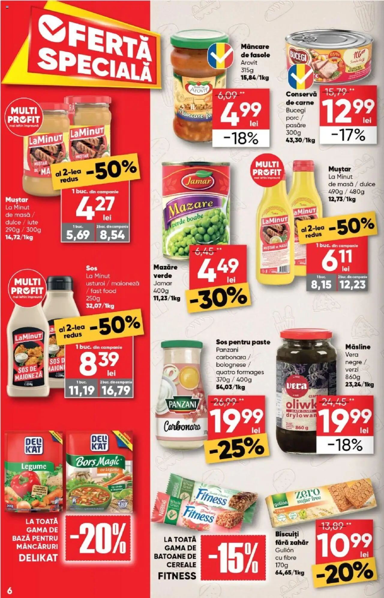 Noul catalog Profi – valabil de la 17.09.2025 | Pagină: 6 | Produse: Muștar, Biscuiți, Sos, Usturoi