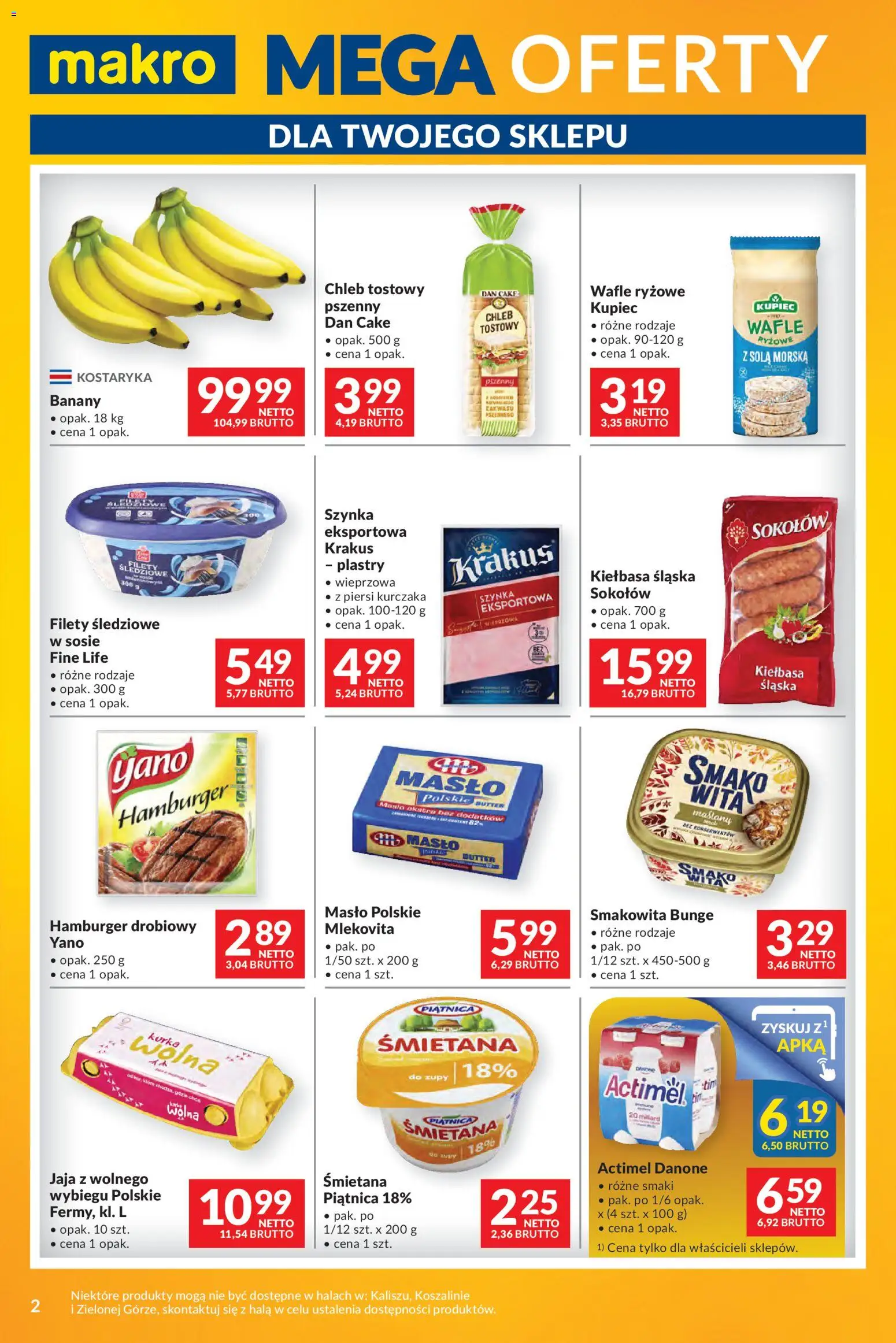 Makro Gazetka - Mega oferty dla Twojego Sklepu od 28.10.2025 | Strona: 2 | Produkty: Chleb tostowy, Masło, Chleb, Jaja