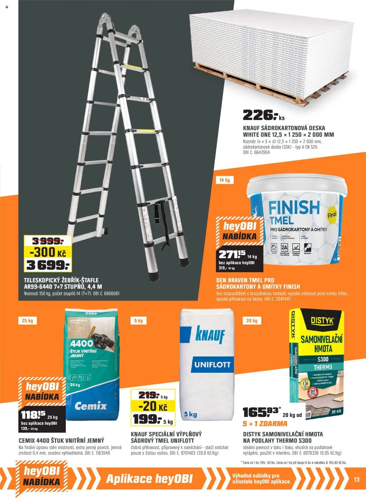 OBI leták - Karlovy Vary, Mladá Boleslav, Králův Dvůr od 01.10.2025 | Strana: 13 | Produkty: Finish