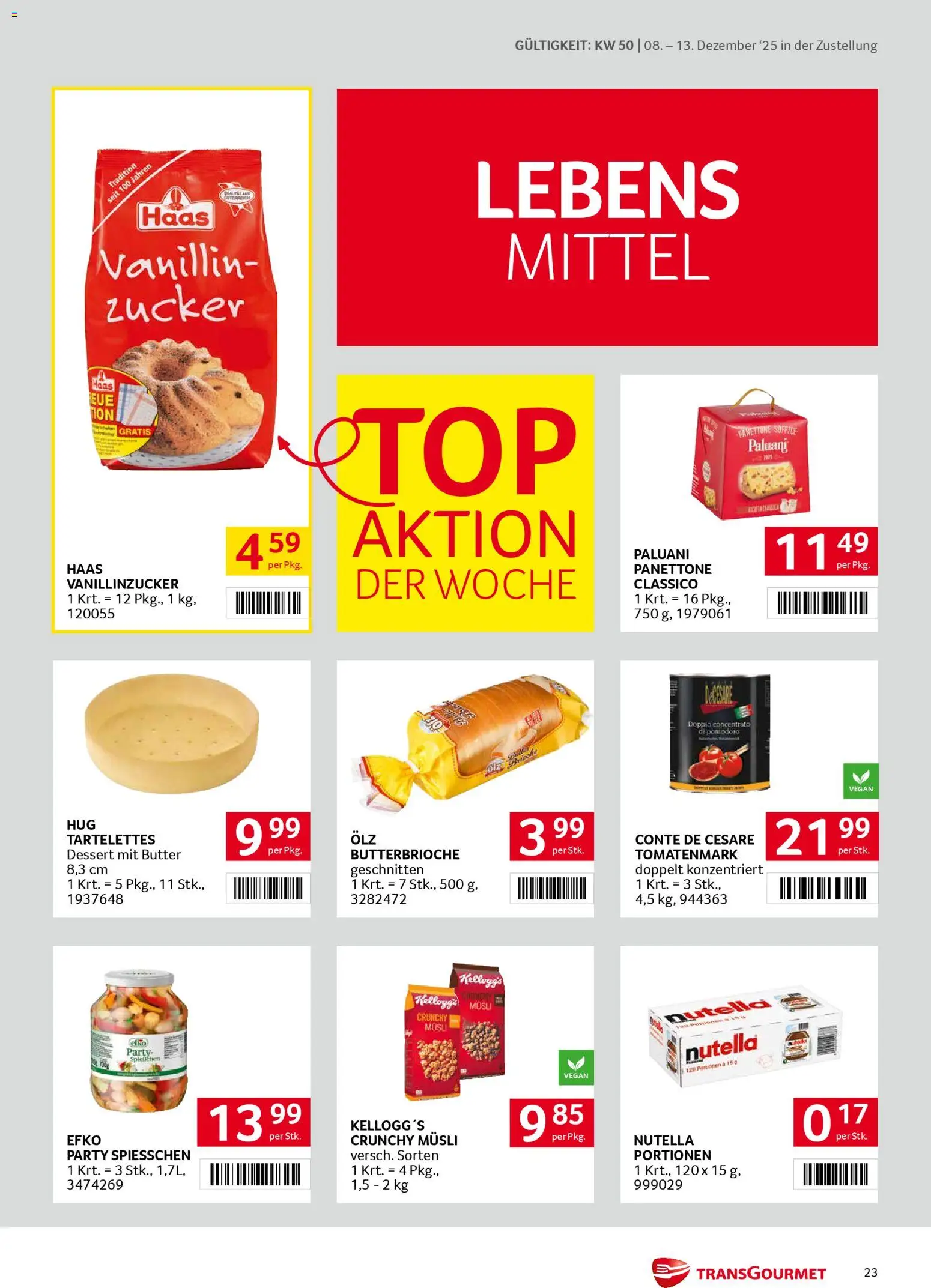 Transgourmet Zustellaktion gültig ab 08.12.2025 | Seite: 23 | Produkte: Zucker, Butter