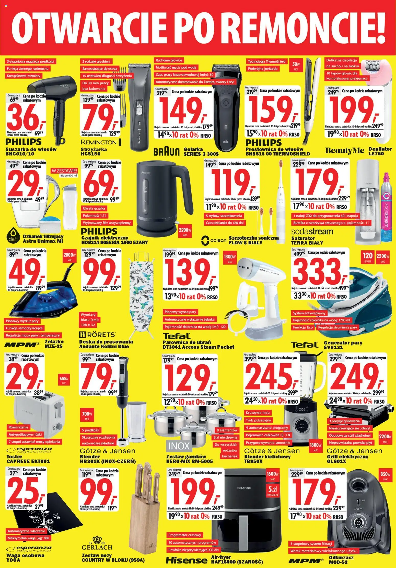 Mediaexpert promocje - Otwarcie po remoncie Zgierz od 05.03.2026 | Strona: 6 | Produkty: Suszarka do włosów, Deska do prasowania, Tefal, Woda