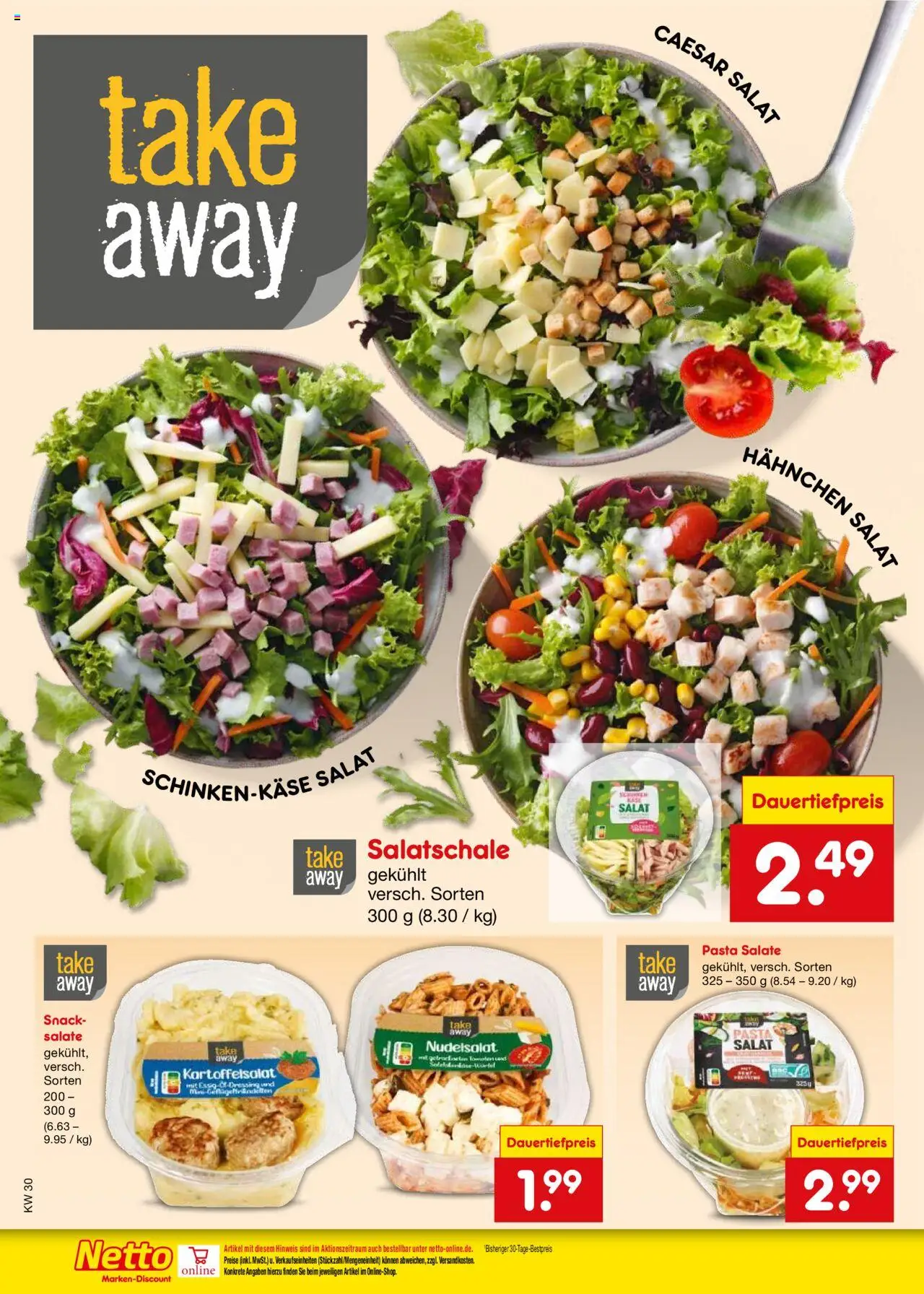 Netto Marken-Discount Prospekt 	 - gültig ab dem 21.07.2025 | Seite: 20 | Produkte: Hahnchen, Pasta, Salat