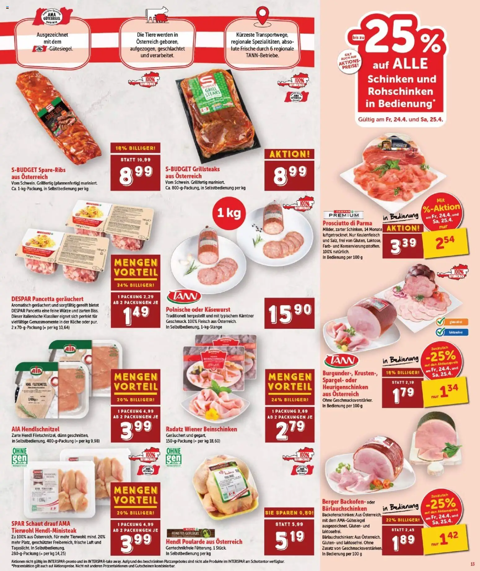 Interspar Flugblatt - Burgenland Nord gültig ab 23.04.2026 | Seite: 13 | Produkte: Grill, Schinken