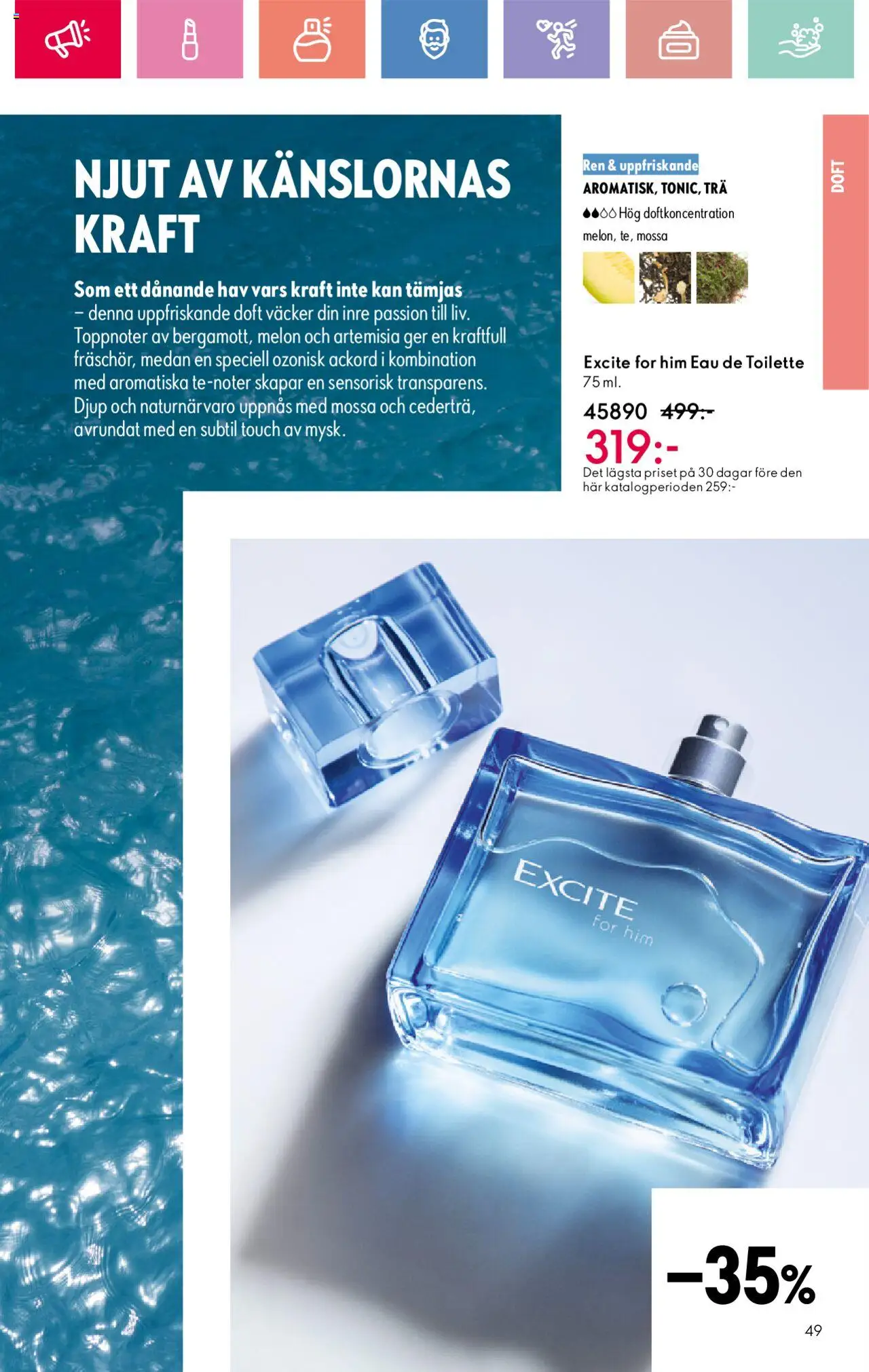 Oriflame reklamblad aktuell från 24.08.2025 | Sida: 49 | Produkter: Håv, Doft, Eau de toilette, Mössa
