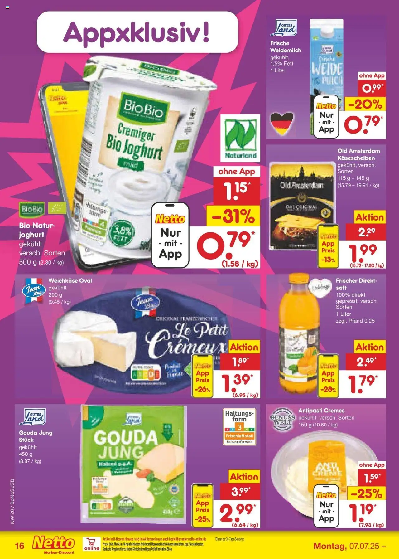 Netto Marken-Discount prospekt Herne	 - gültig ab dem 07.07.2025 | Seite: 18 | Produkte: Joghurt, Gouda, Saft