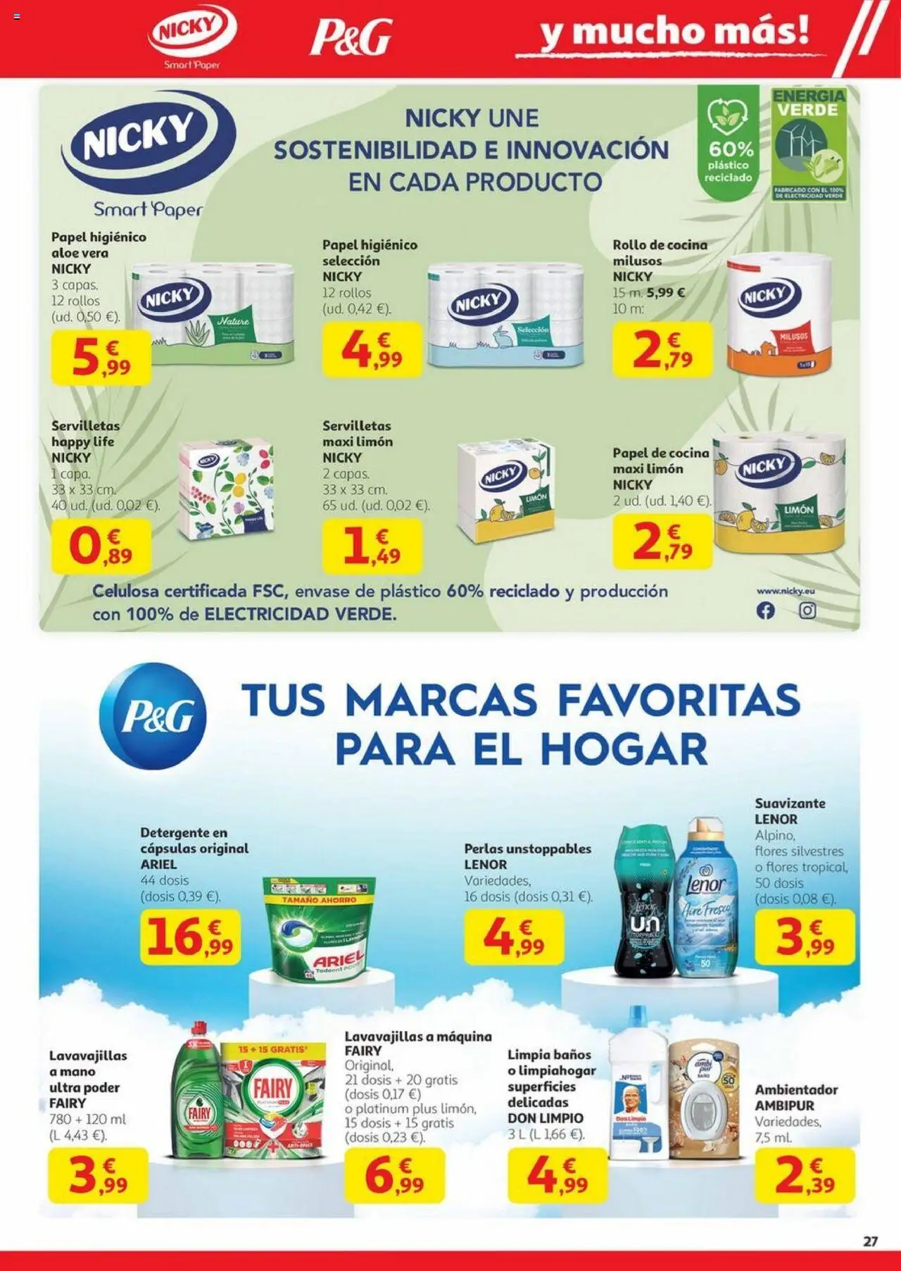 Alcampo - Canarias │ válido desde el 23.10.2025 | Página: 27 | Productos: Detergente, Papel higienico, Cocina, Lavavajillas