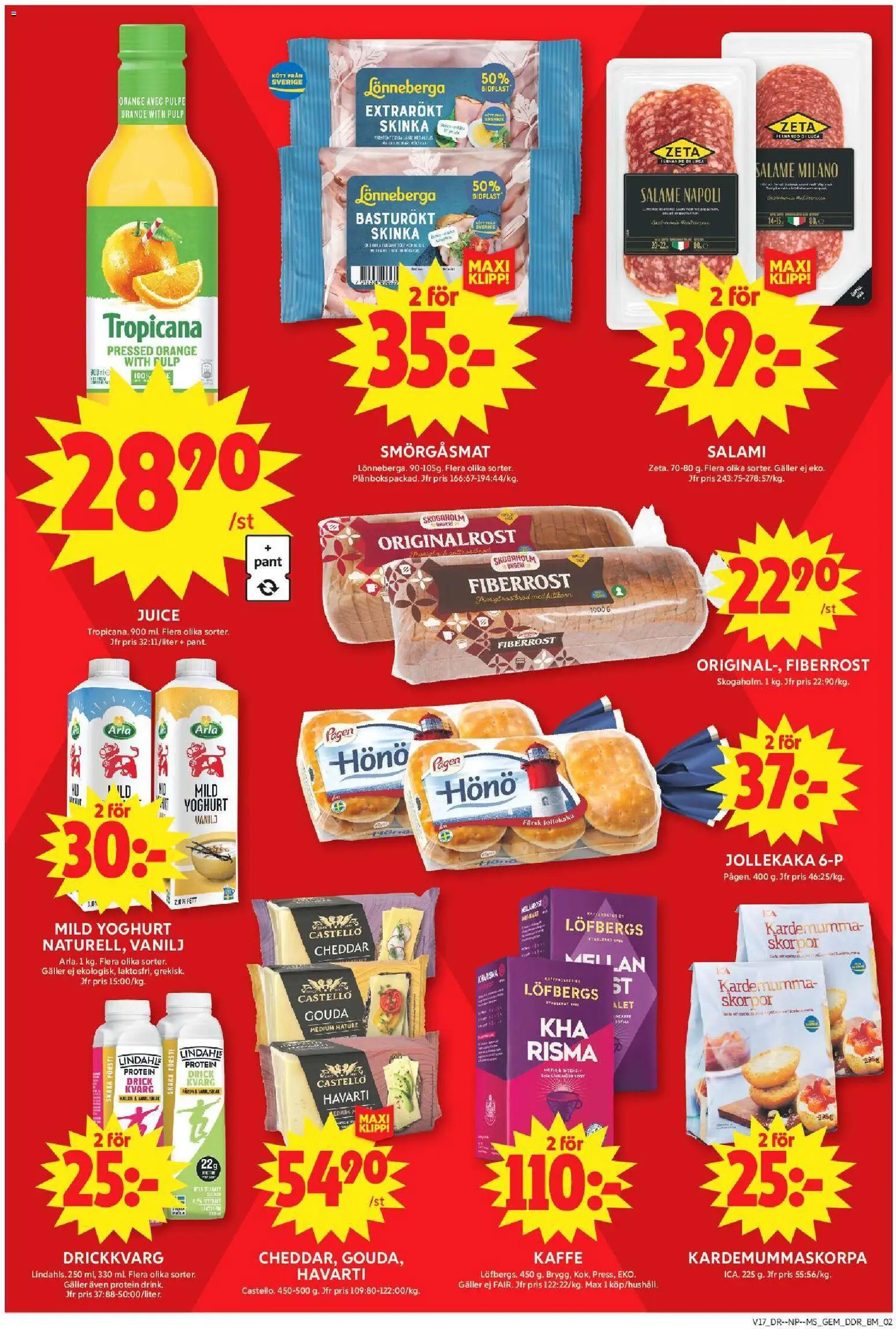 ICA Maxi reklamblad aktuell från 20.04.2026 | Sida: 7 | Produkter: Cheddar, Skorpor, Kardemumma, Salami