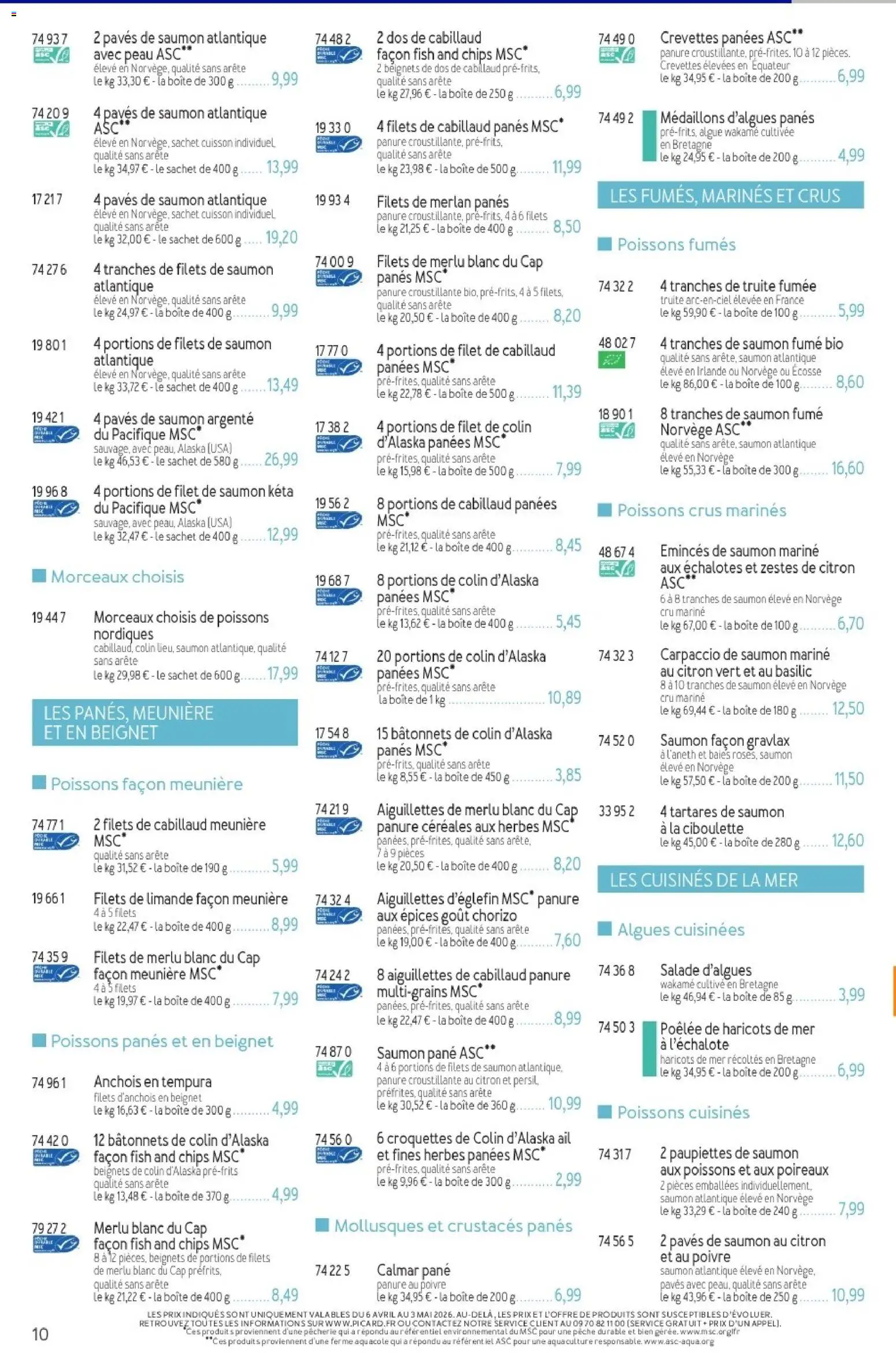 {H1} | Page: 10 | Produits: Citron, Citron vert, Anchois, Saumon