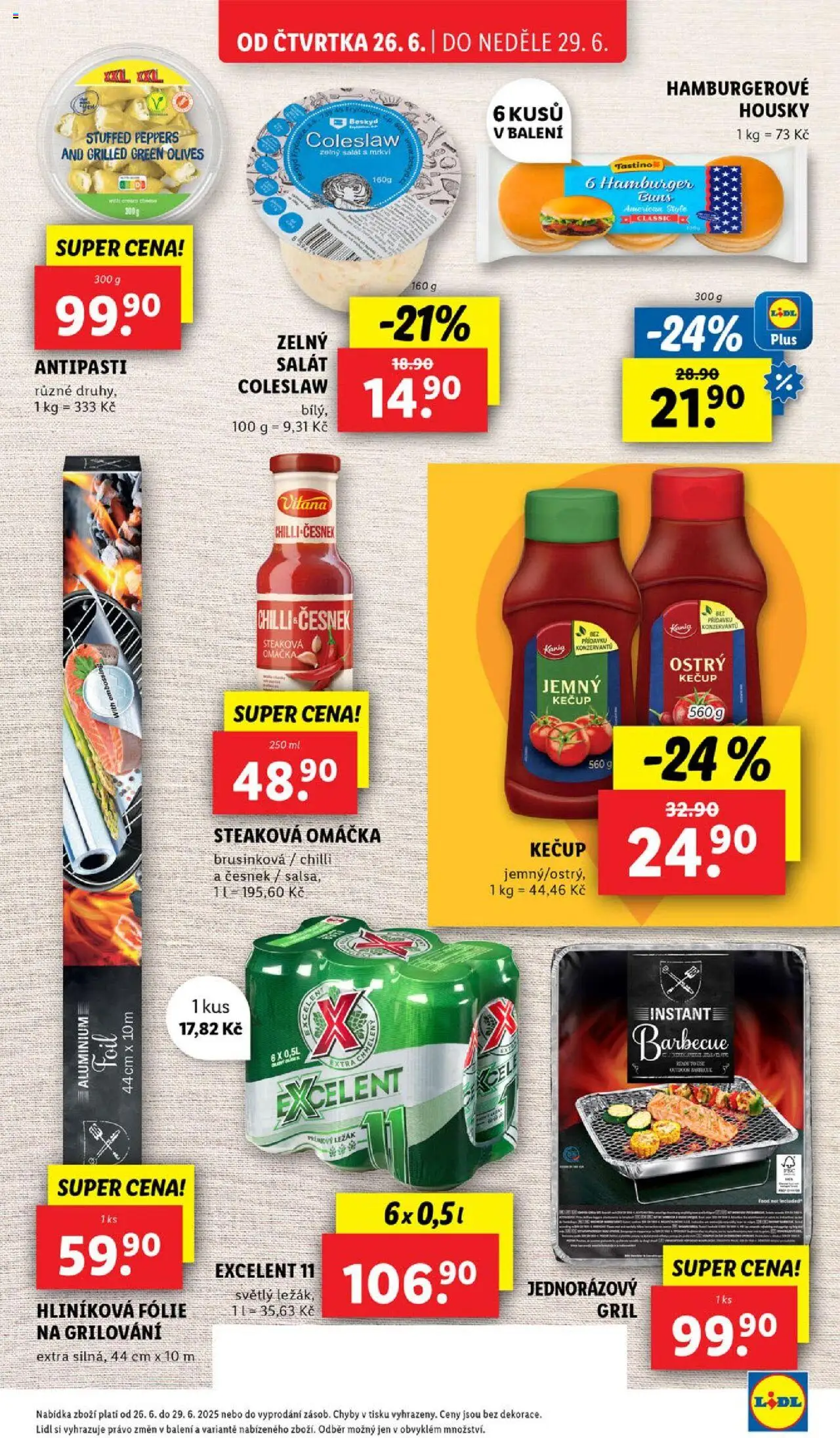 Lidl leták od 26.06.2025 | Strana: 23 | Produkty: Jednorázový gril, Coleslaw, Fólie, Kečup