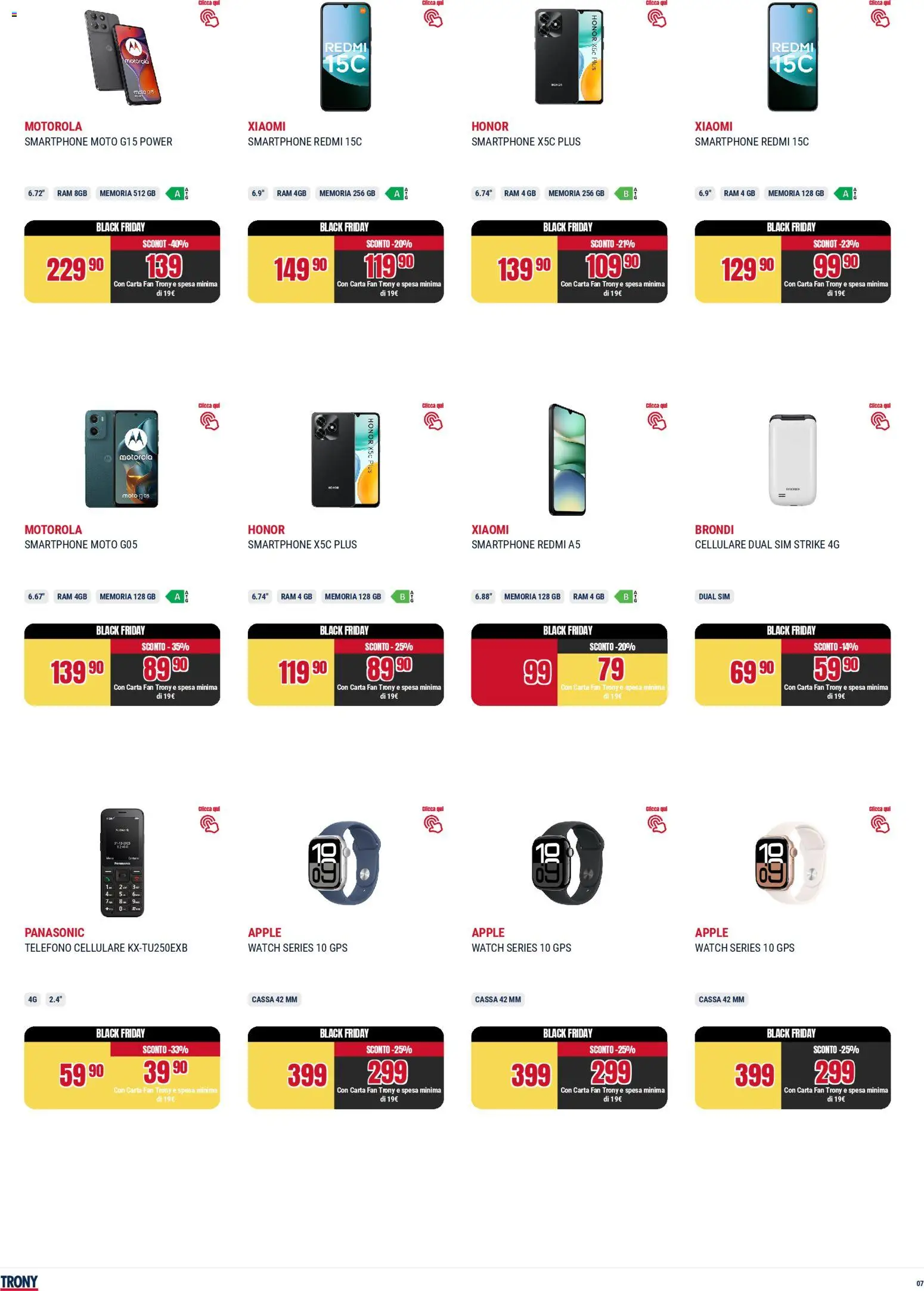 Volantino Trony del 25.11.2025 | Pagina: 7 | Prodotti: Cellulare, Telefono, Smartphone, Fan
