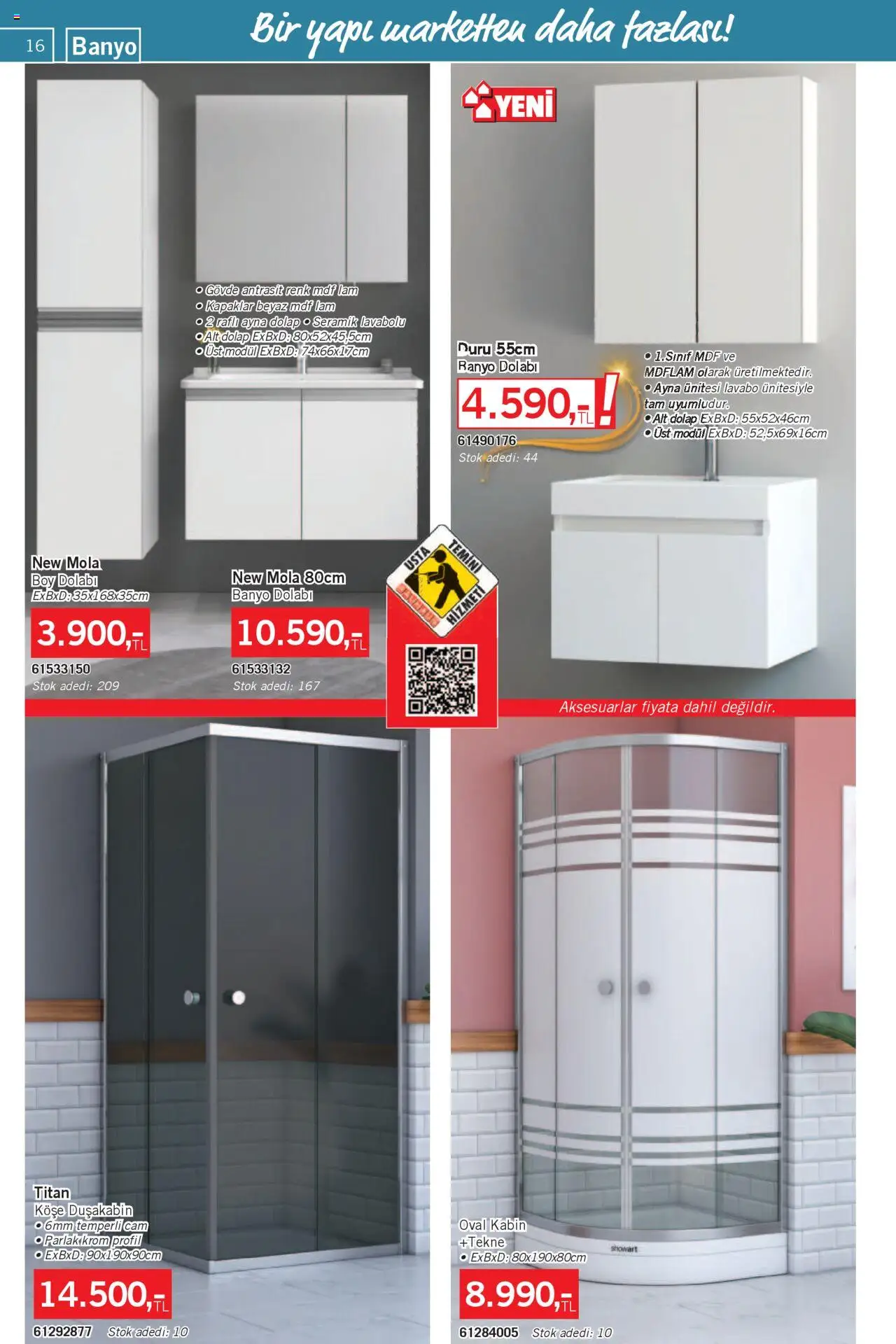 Bauhaus Katalog - 02.08.2025 tarihinden itibaren geçerlidir | Sayfa: 16 | Ürünler: Lavabo, Banyo, Ayna