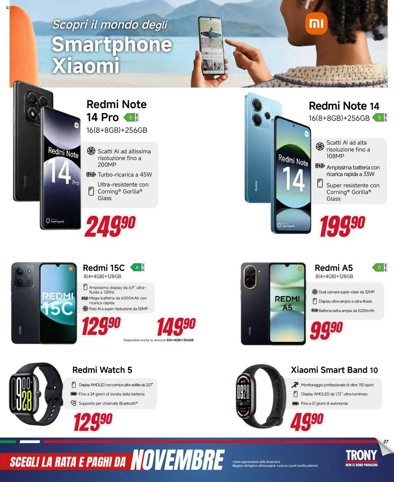 Volantino Trony del 21.08.2025 | Pagina: 27 | Prodotti: Xiaomi, Smartphone, Batteria