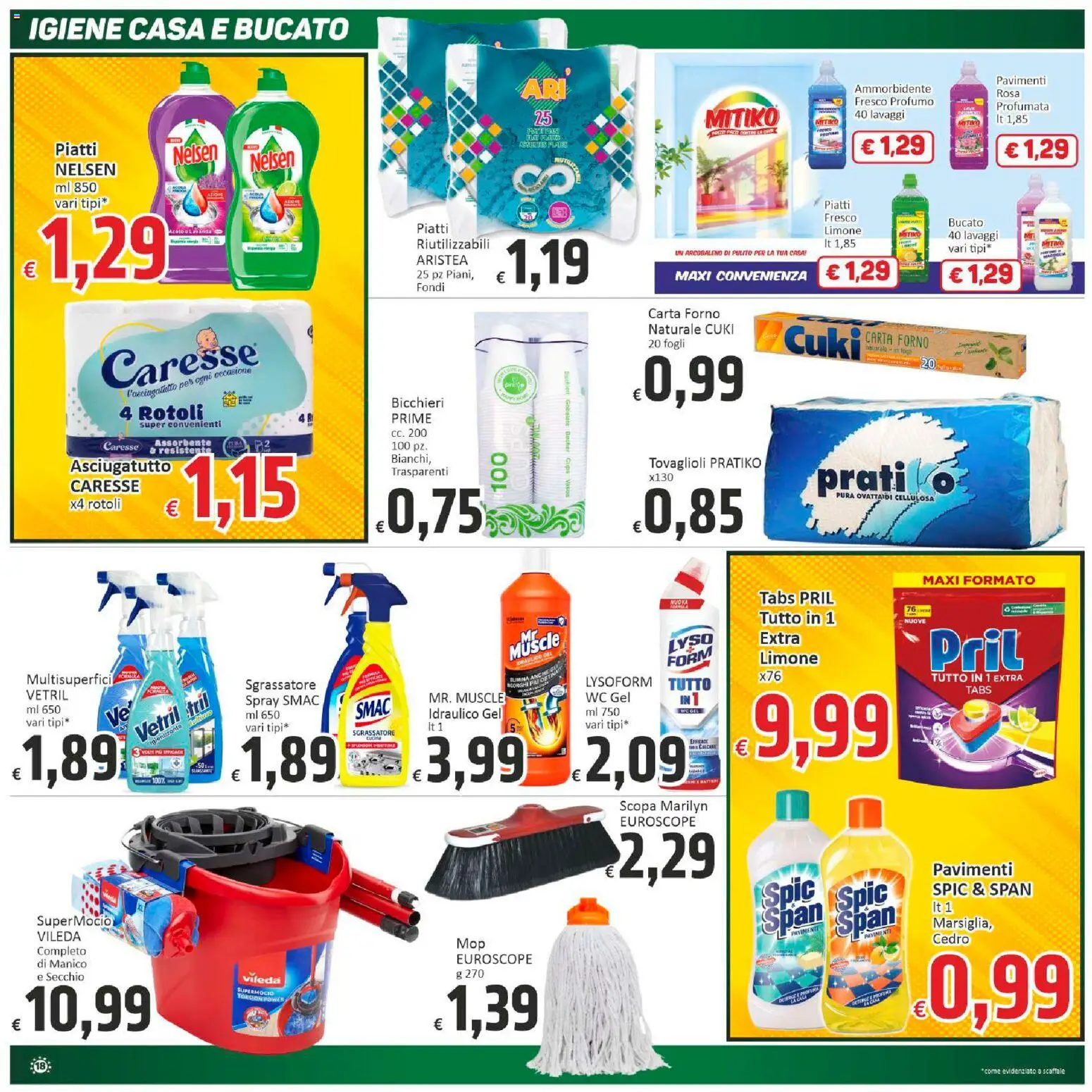 Volantino Paghi Poco del 21.11.2025 | Pagina: 18 | Prodotti: Ammorbidente, Scaffale, WC, Profumo