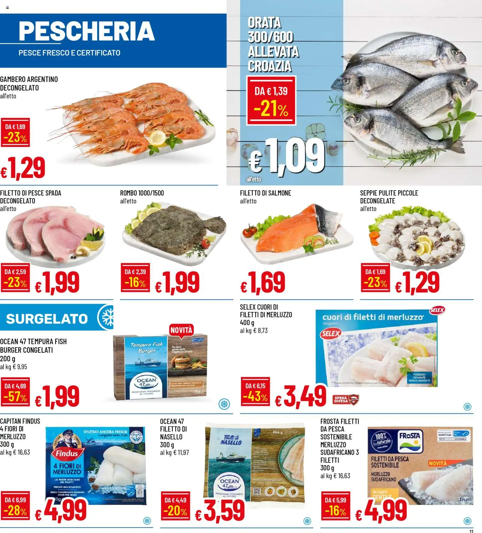 Volantino Galassia del 13.11.2025 | Pagina: 11 | Prodotti: Salmone, Pesce, Orata, Pesce spada