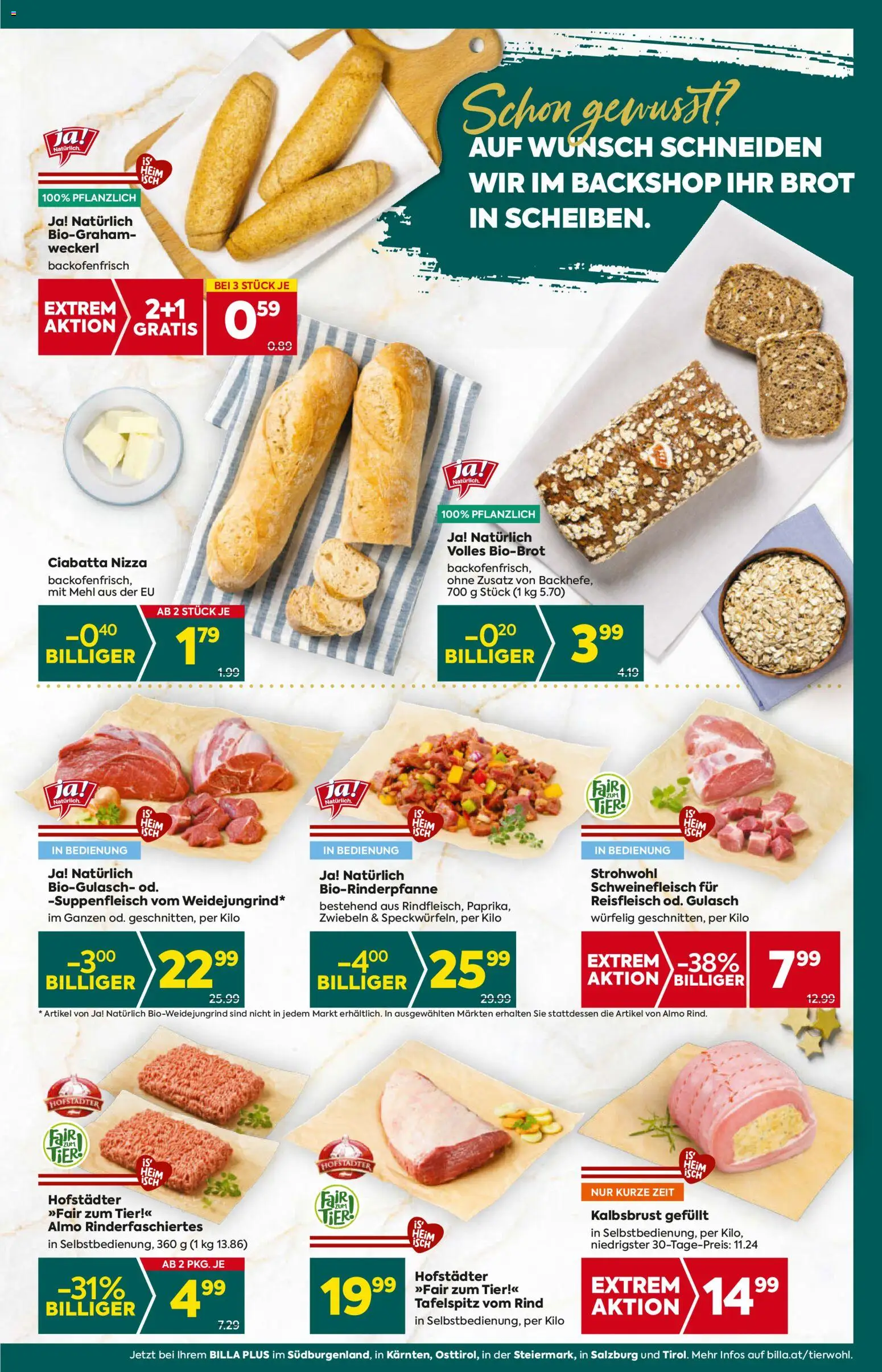 Billa Plus Flugblatt - Steiermark gültig ab 04.12.2025 | Seite: 13 | Produkte: Zwiebeln, Brot, Schweinefleisch