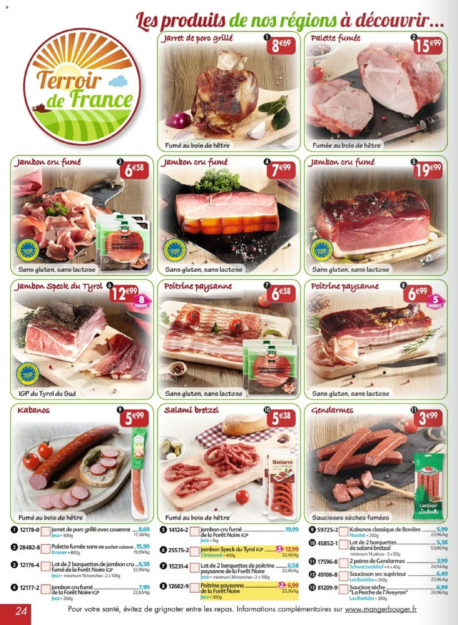 {H1} | Page: 24 | Produits: Saucisson, Saucisson sec, Jambon Cru, Salami