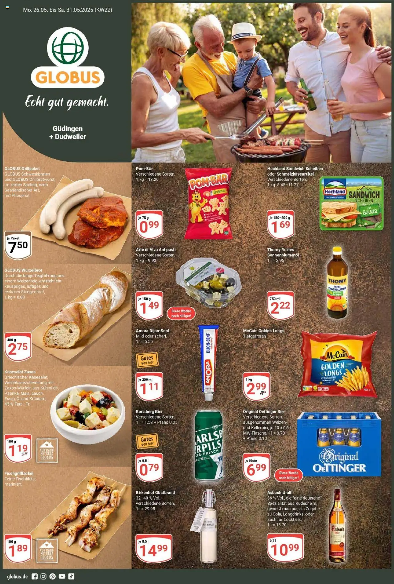 Globus prospekt Saarbrücken-Güdingen	 - gültig ab dem 25.05.2025 | Seite: 1 | Produkte: Bier, Sonnenblumenol, Oettinger, POM-BÄR