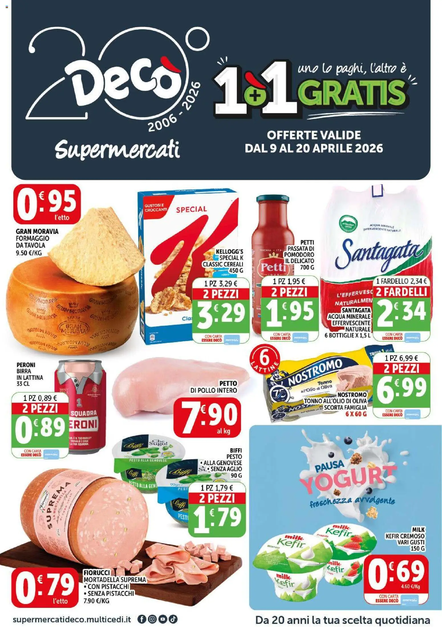 Volantino Decò del 09.04.2026 | Pagina: 1 | Prodotti: Pollo, Acqua, Formaggio, Acqua minerale