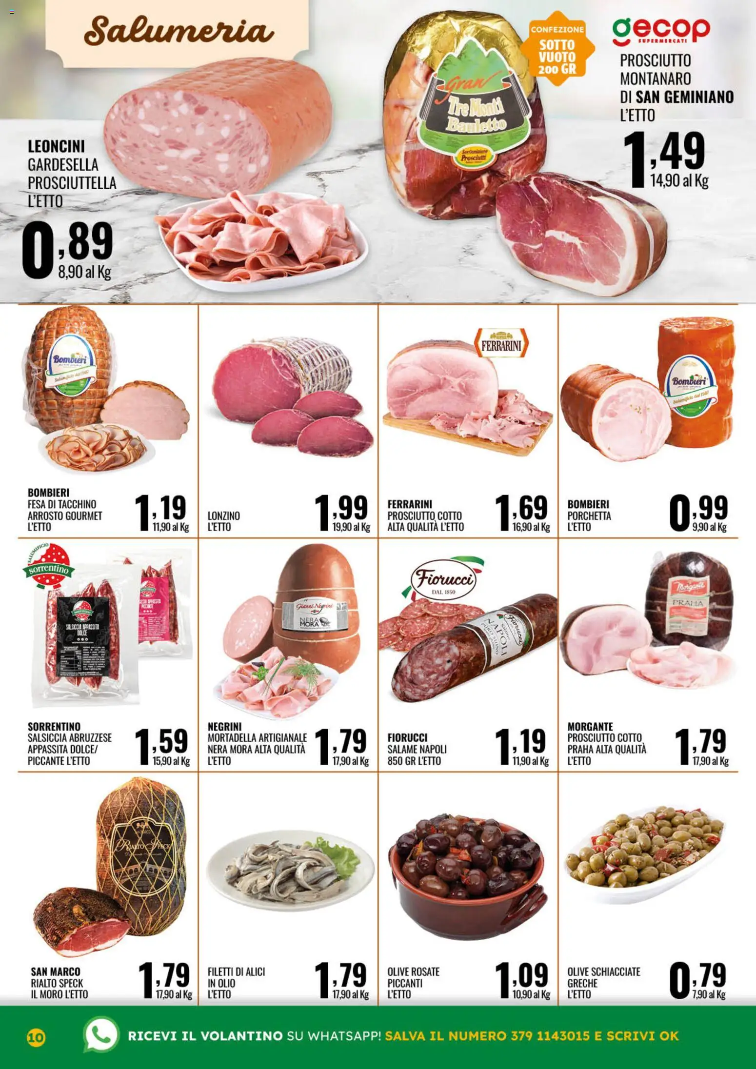 Volantino GECOP del 07.04.2026 | Pagina: 10 | Prodotti: Porchetta, Prosciutto Cotto, Salsiccia, Mortadella