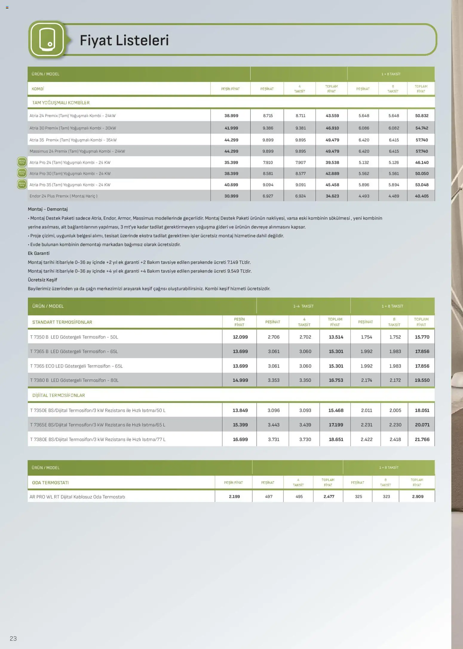 Arçelik İklimlendirme Kataloğu - 01.12.2025 tarihinden itibaren geçerlidir | Sayfa: 23