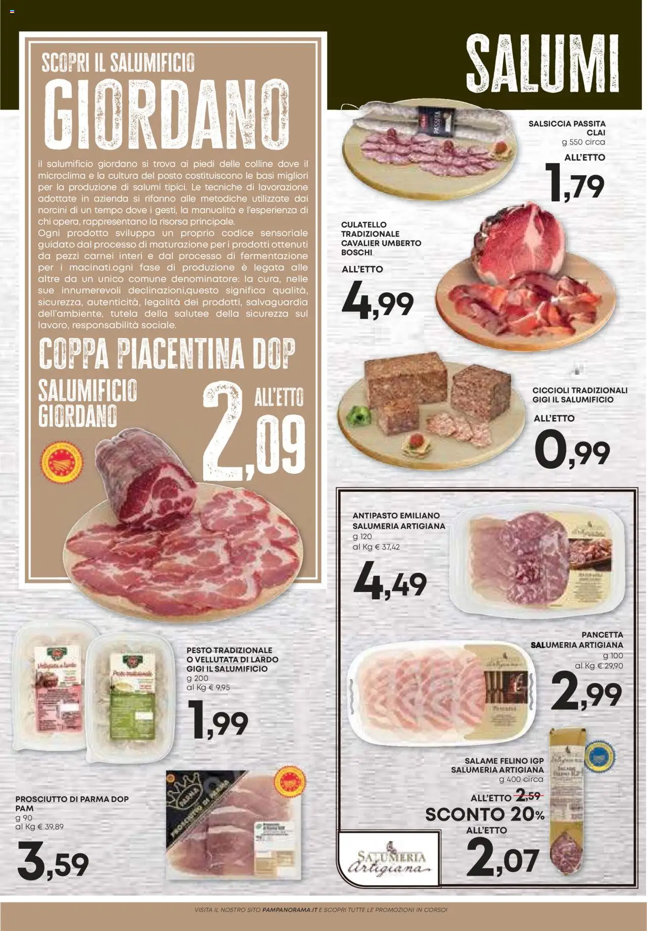 Volantino PAM del 09.10.2025 | Pagina: 2 | Prodotti: Prosciutto di Parma, Pancetta, Prosciutto, Pesto