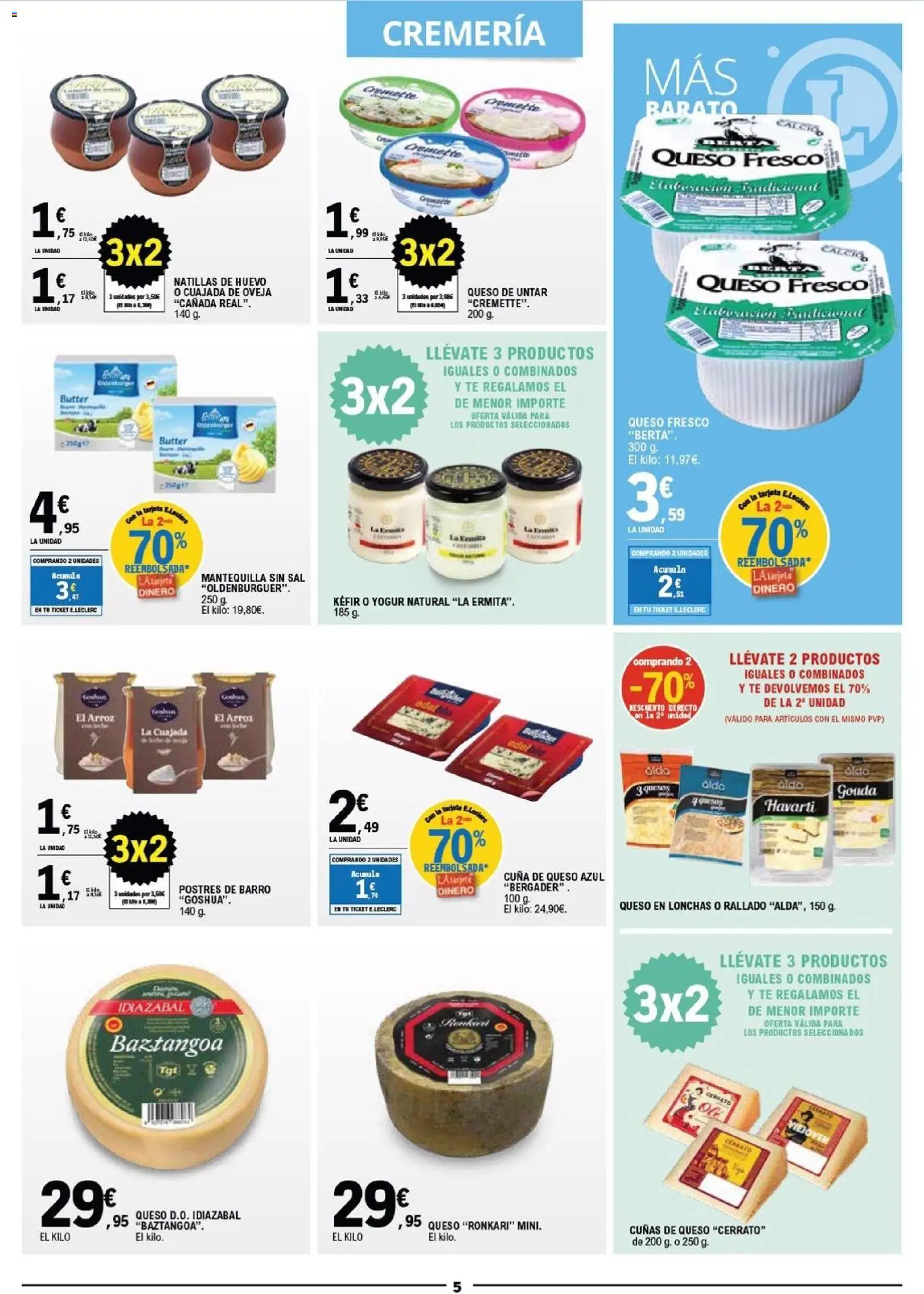 E.Leclerc folleto │ válido desde el 10.12.2025 | Página: 5 | Productos: Yogur, Arroz, Té, Cuna