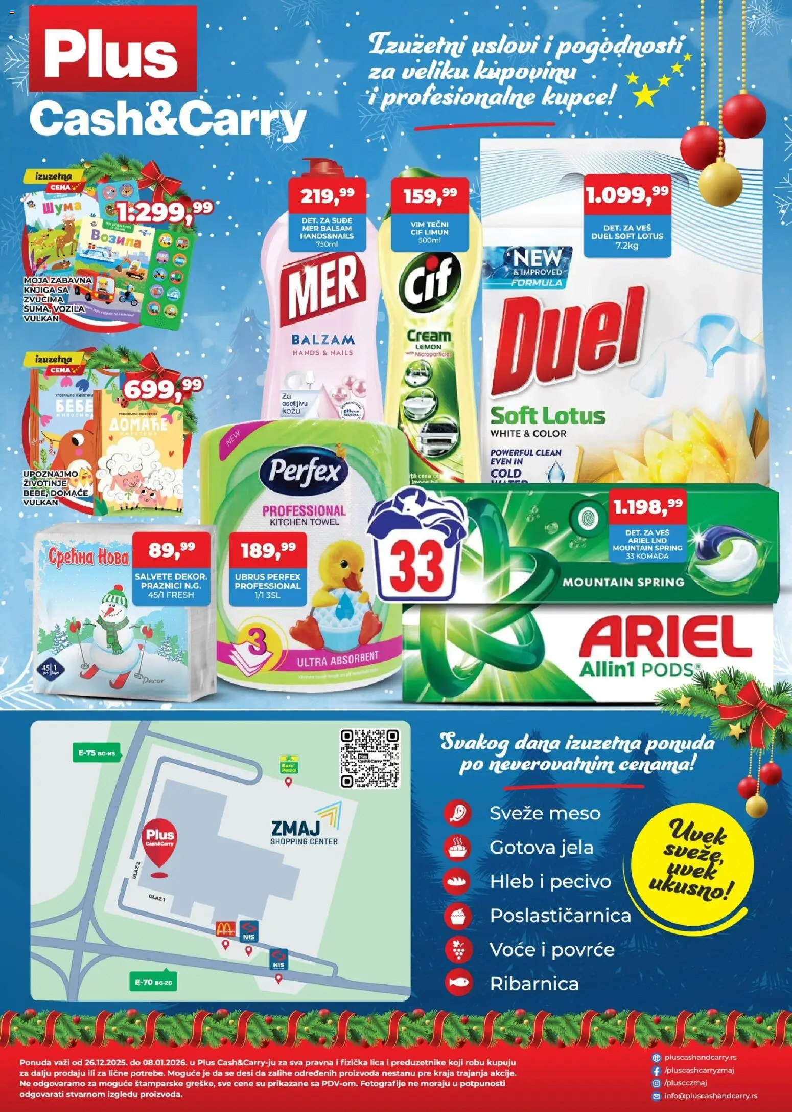 Plus Cash & Carry katalog - važi od 26.12.2025 | Strana: 4 | Proizvode: Ariel, Salvete, Hleb, Pecivo