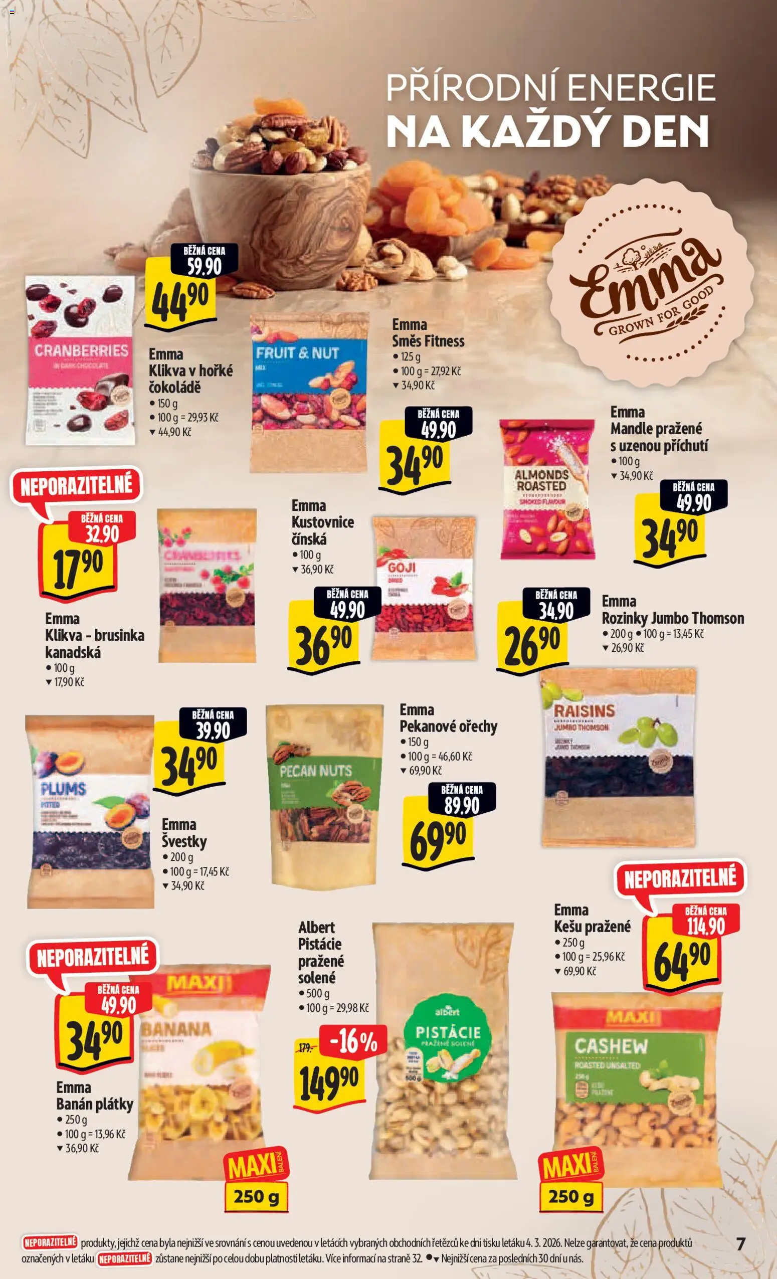 Albert leták - Hypermarket od 11.03.2026 | Strana: 13 | Produkty: Banán, Goji, Mandle, Pekanové ořechy