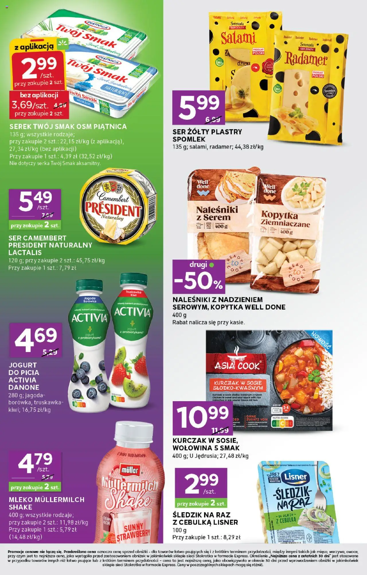 Stokrotka Gazetka - Express od 02.10.2025 | Strona: 4 | Produkty: Serek Twój Smak, Ser camembert, Stokrotka, Camembert